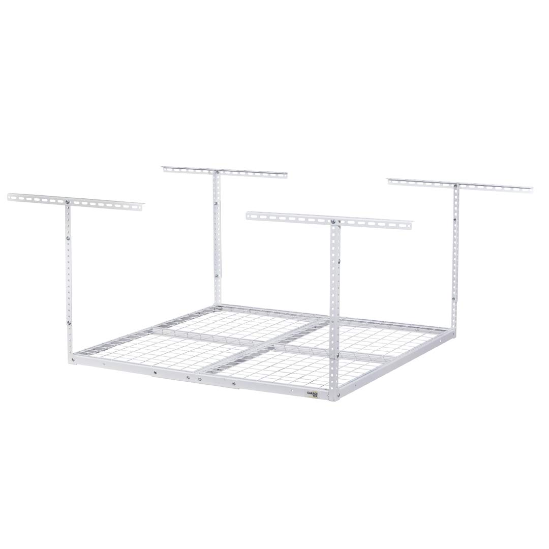 GarageTek 4x4 Adjustable Overhead Storage Rack - Heavy Duty Ceiling Mounted Garage Organizer (54 cu ft Capacity) - Perfect for Storing Seasonal Items, Sports Gear & Household Supplies