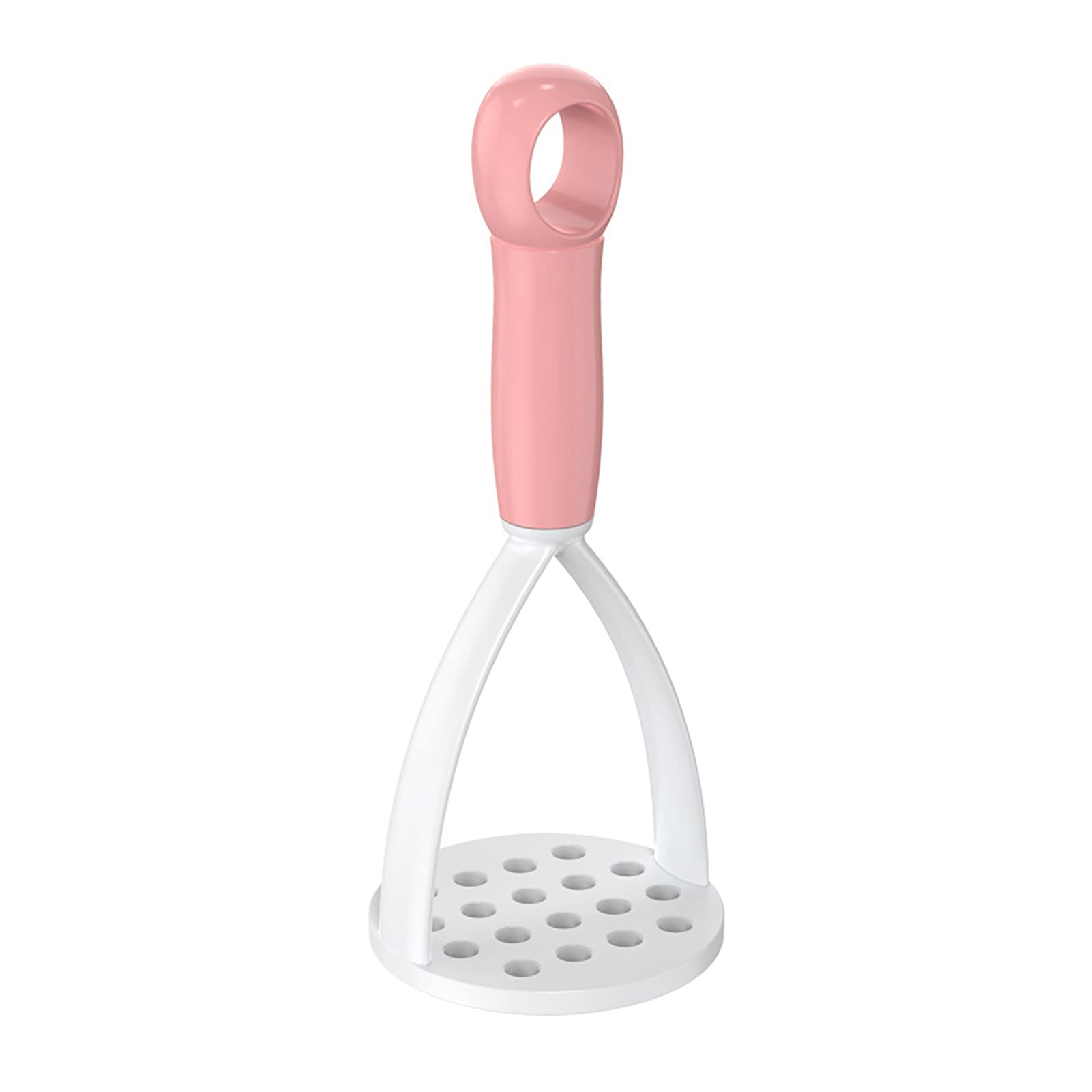 Saterkali Manual Potato Masher - Stainless Steel Kitchen Tool for Mashing Potatoes, Pumpkins & Vegetables - Lightweight & Durable - Pink (Ideal for Home Cooking, Baking & Meal Prep)