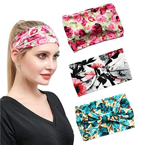 Non-Slip Yoga Headbands for Women - 5 Pack Stretchy Hair Accessories for Workouts, Running & Fitness - Cute & Comfortable Head Wraps for Active Lifestyles