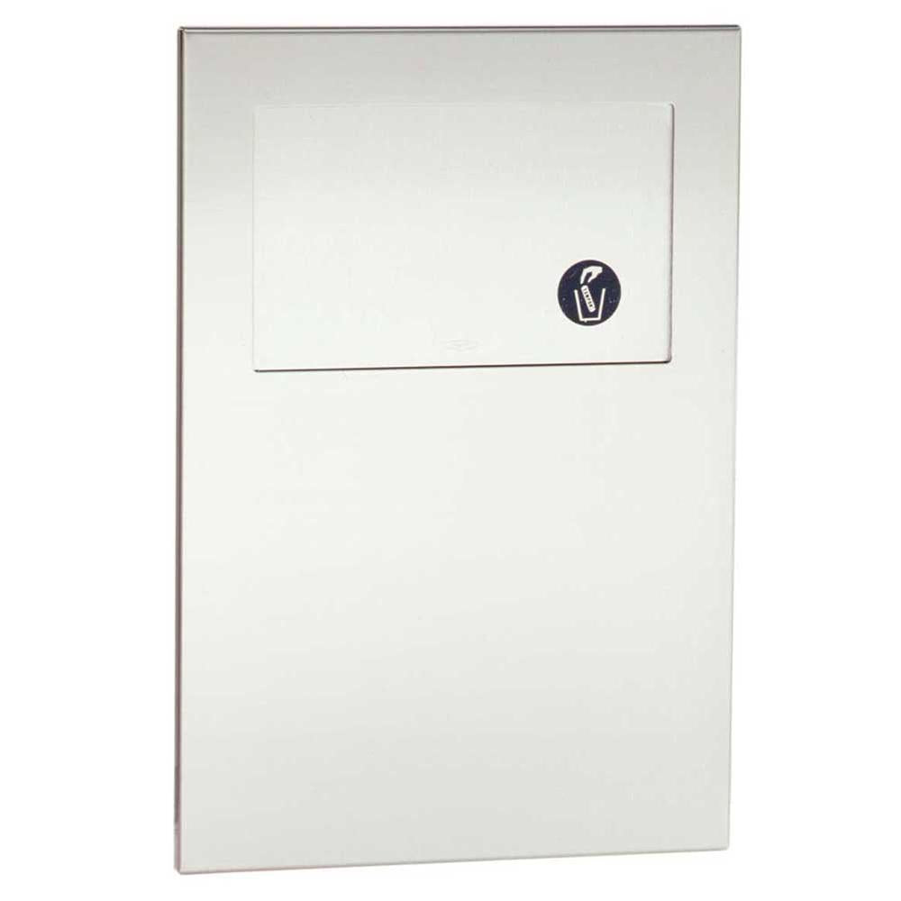 Bobrick B35303 TrimLine Series Sanitary Napkin Disposal Unit - 1 Gallon Recessed Satin Finish | Ideal for Restrooms, Hospitals & Commercial Spaces