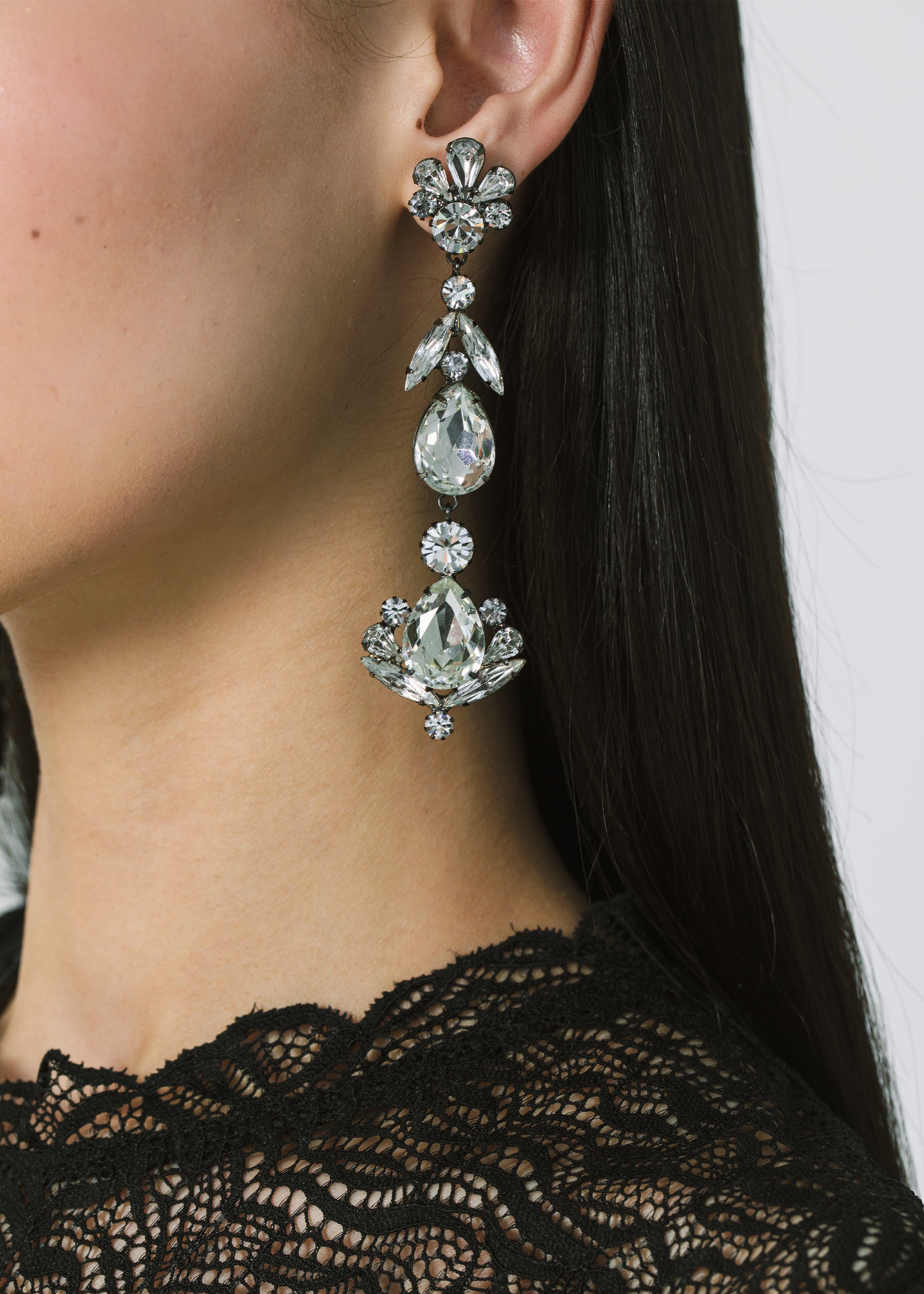 Bronwyn Gunmetal Earrings for Women - Elegant Dangle Drop Earrings for Party, Wedding & Everyday Wear