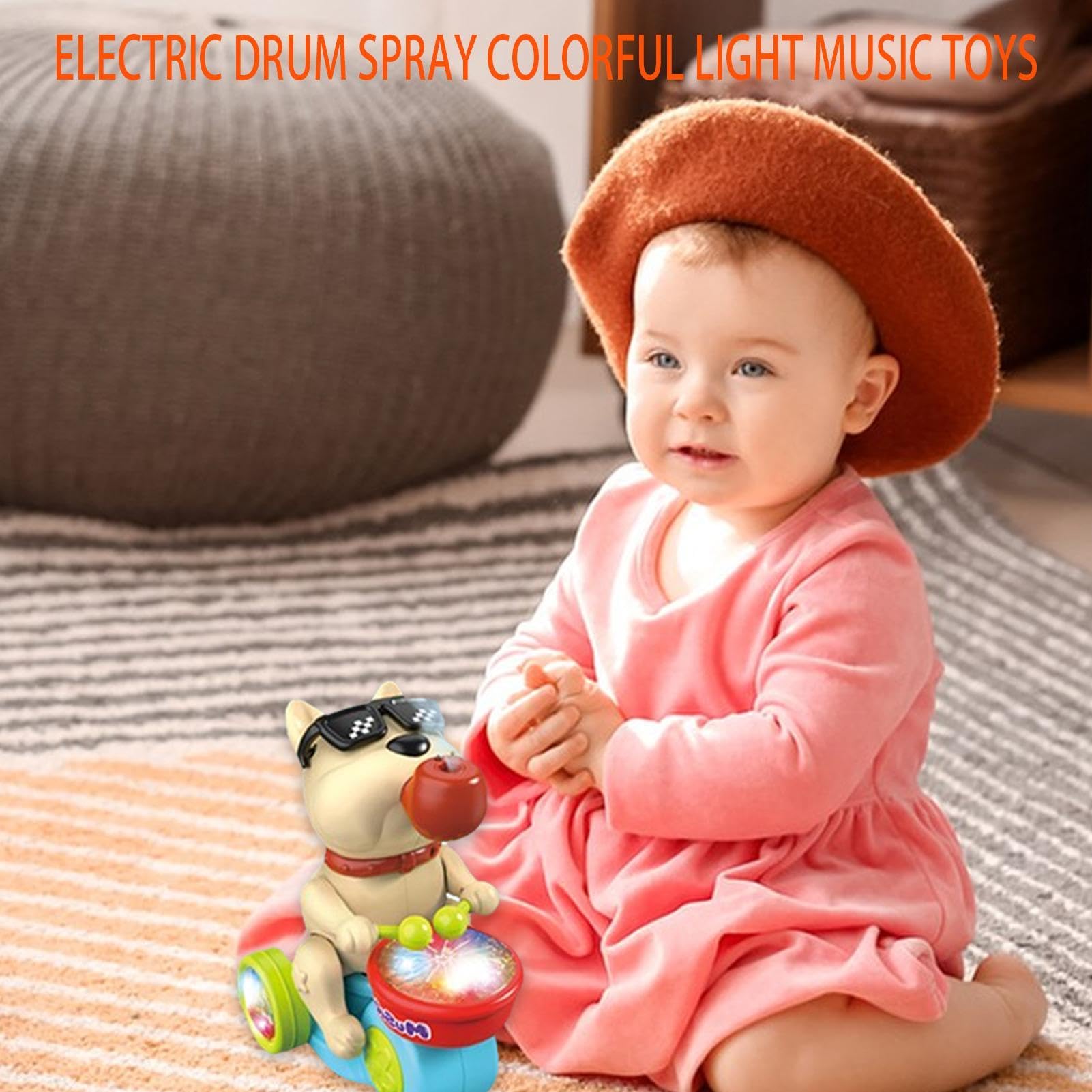 Drumming Dog Toy for Kids - Interactive Musical Light-Up Train Toy for Early Education & Fun Play | Perfect for Girls, Boys & Toddlers | Great for Birthday Gifts, Classroom Activities & Family Bonding Time