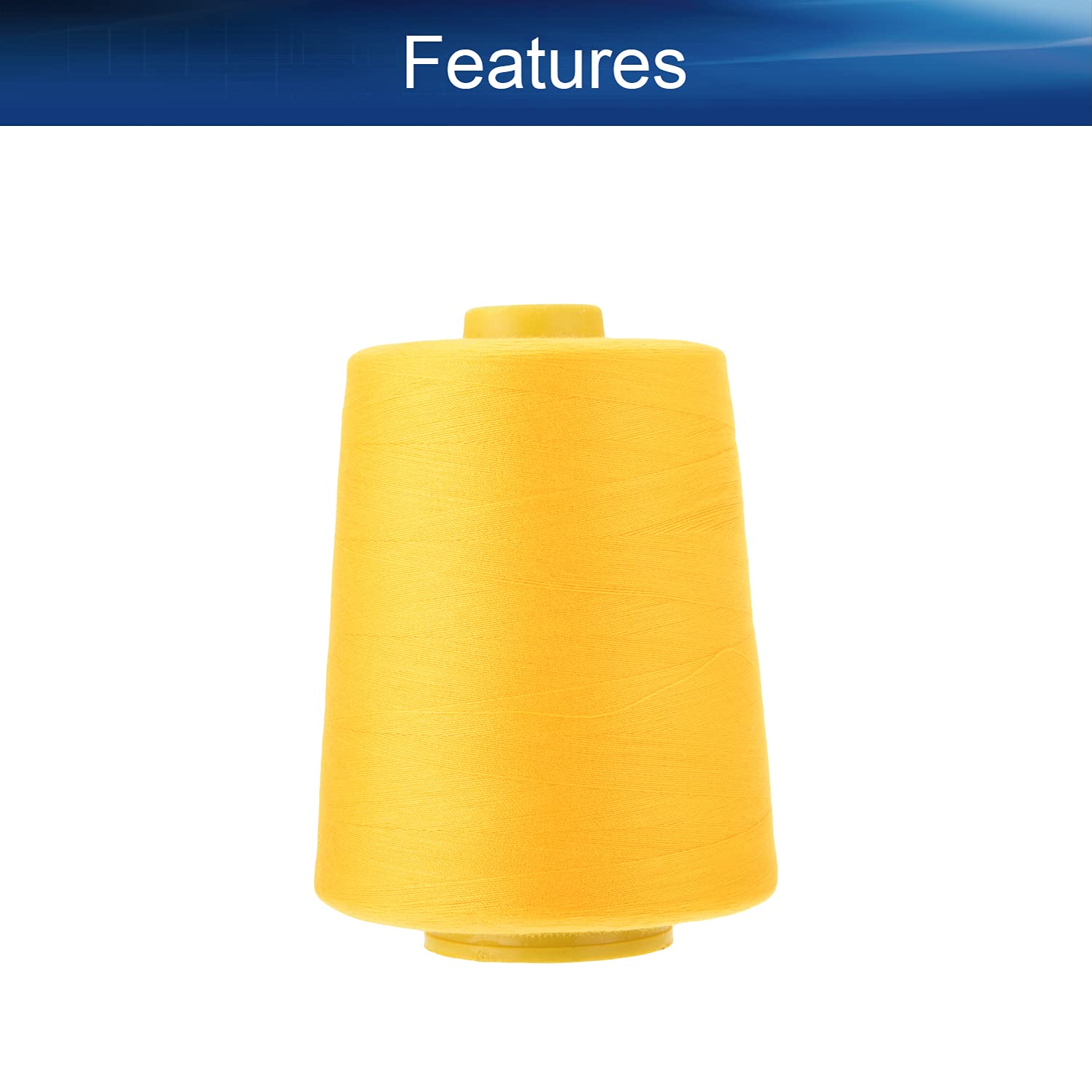 Bettomshin 1Pcs High-Quality Polyester Serger Machine Thread - 8000 Yards Per Spool, Embroidery & Connecting Thread (402 Dia) for Manual & Machine Sewing - Vibrant Yellow 385 - Perfect for Quilting, Garment Construction & Craft Projects