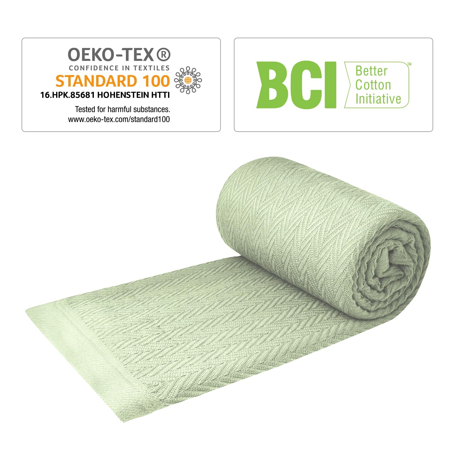 Infinitee Xclusives 100% Cotton Queen Size Blanket 90x90 Inches - Lightweight Thermal Soft Breathable All Season Cozy Bedding for Adults - Perfect for Home, Office, Travel & Gifts (Regal Green)
