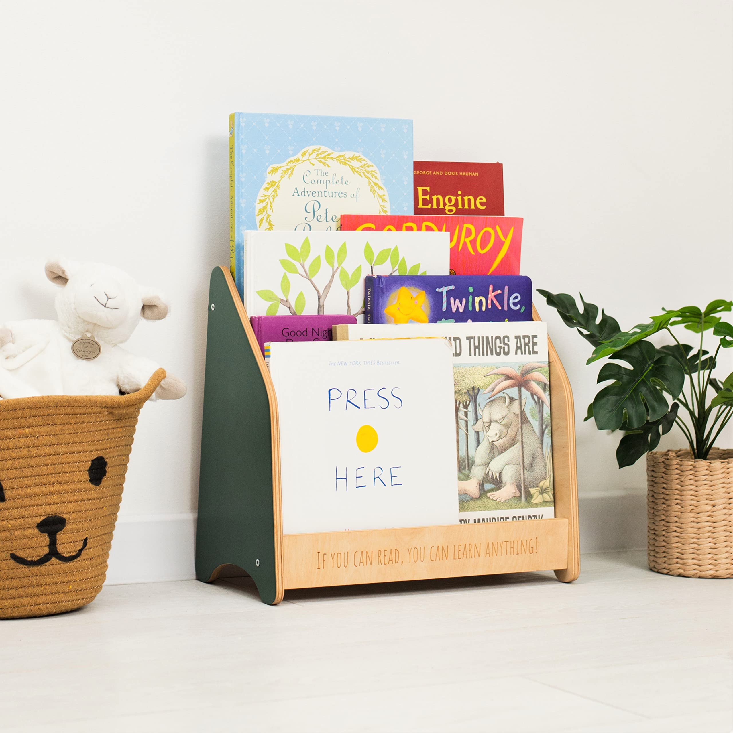 Montessori Bookcase for Kids - Wooden Bookshelf & Toy Storage Organizer for Toddler Room, Playroom & Nursery - Perfect Gift for 2nd & 3rd Birthday (Small, White) - Ideal for Reading Nook, Daycare & Homeschool Classroom Setup