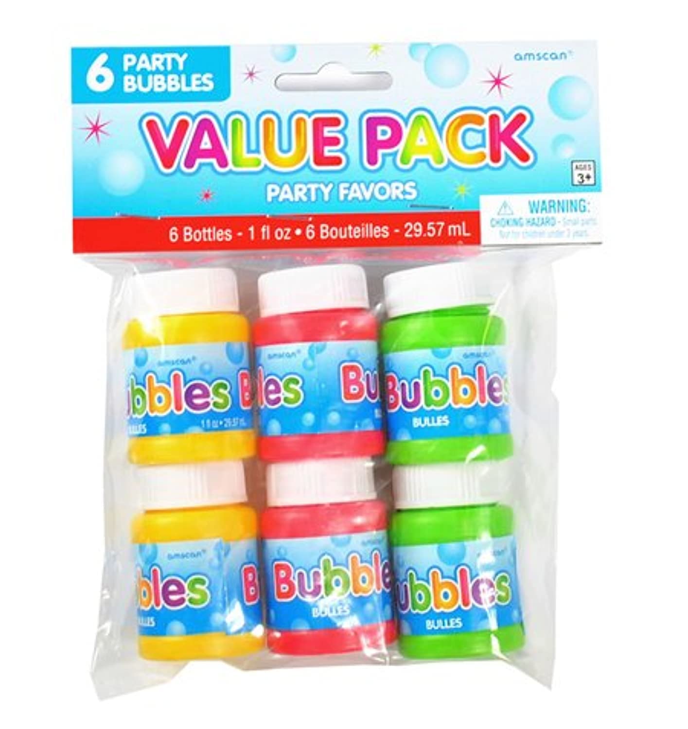 amscan Mini Party Bubbles 1 oz (6-Pack) - Fun Wedding, Birthday & Baby Shower Favors for Kids & Adults