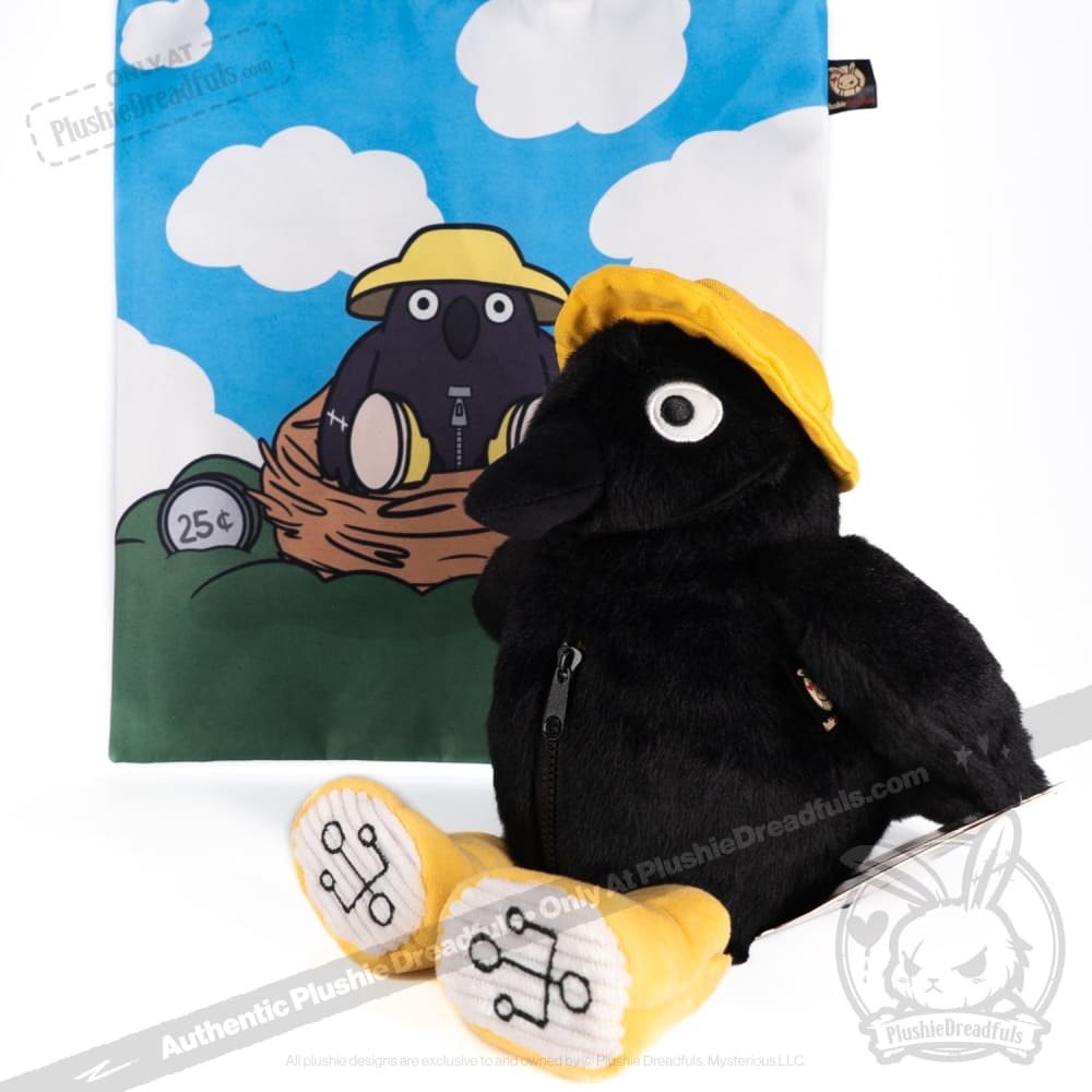 Plushie Dreadfuls Crowful Crow Stuffed Animal Toy - Cute & Soft Plush Crow for Halloween Decor, Gothic Gifts & Kawaii Collectibles