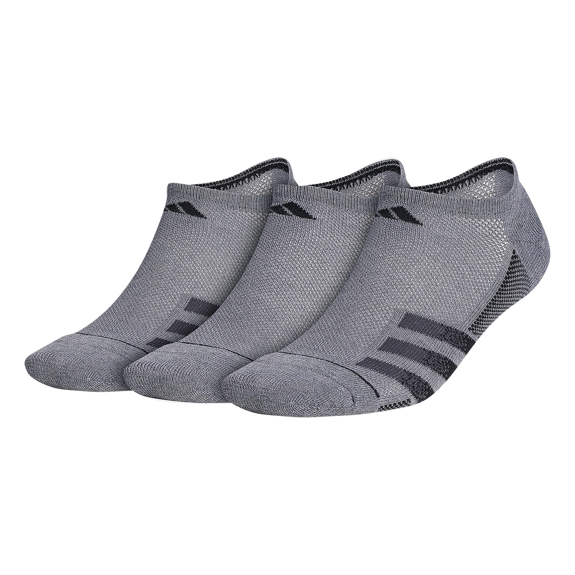 adidas Men's Superlite Stripe 3 No Show Socks 3-Pack - Breathable Athletic Socks for Running, Gym & Casual Wear