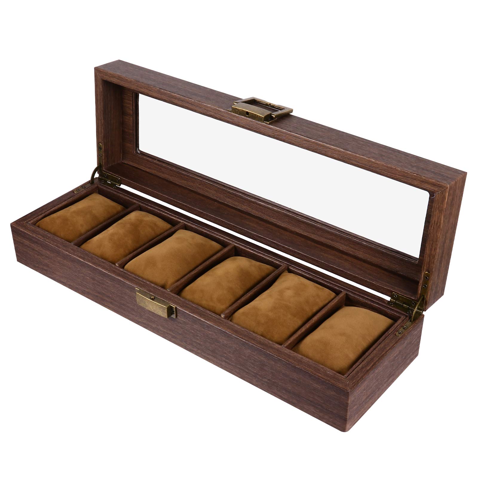 1pc Decorative Wooden Watch Box - Premium Watch Storage Organizer for Men & Women (Brown) - Perfect for Jewelry Display, Travel & Home Decor