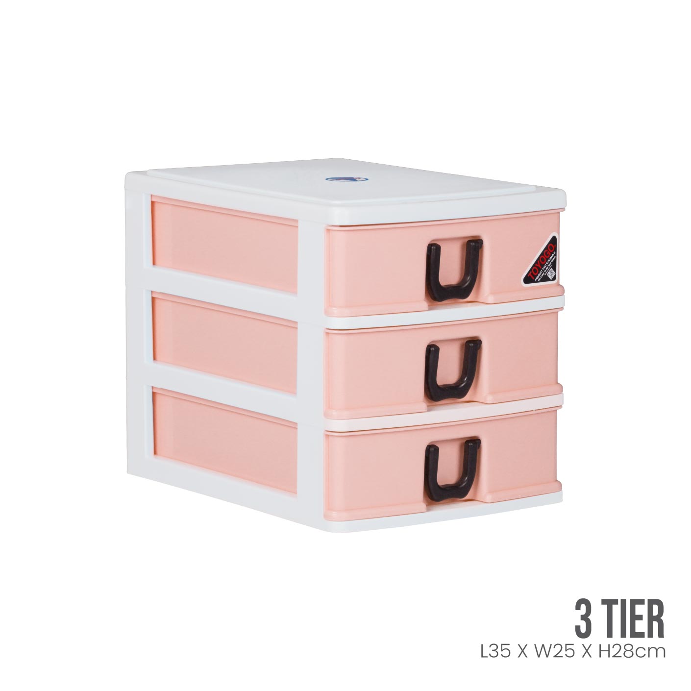 WHITE FRAME - PEACH DRAWER (401-3WF-PCH)