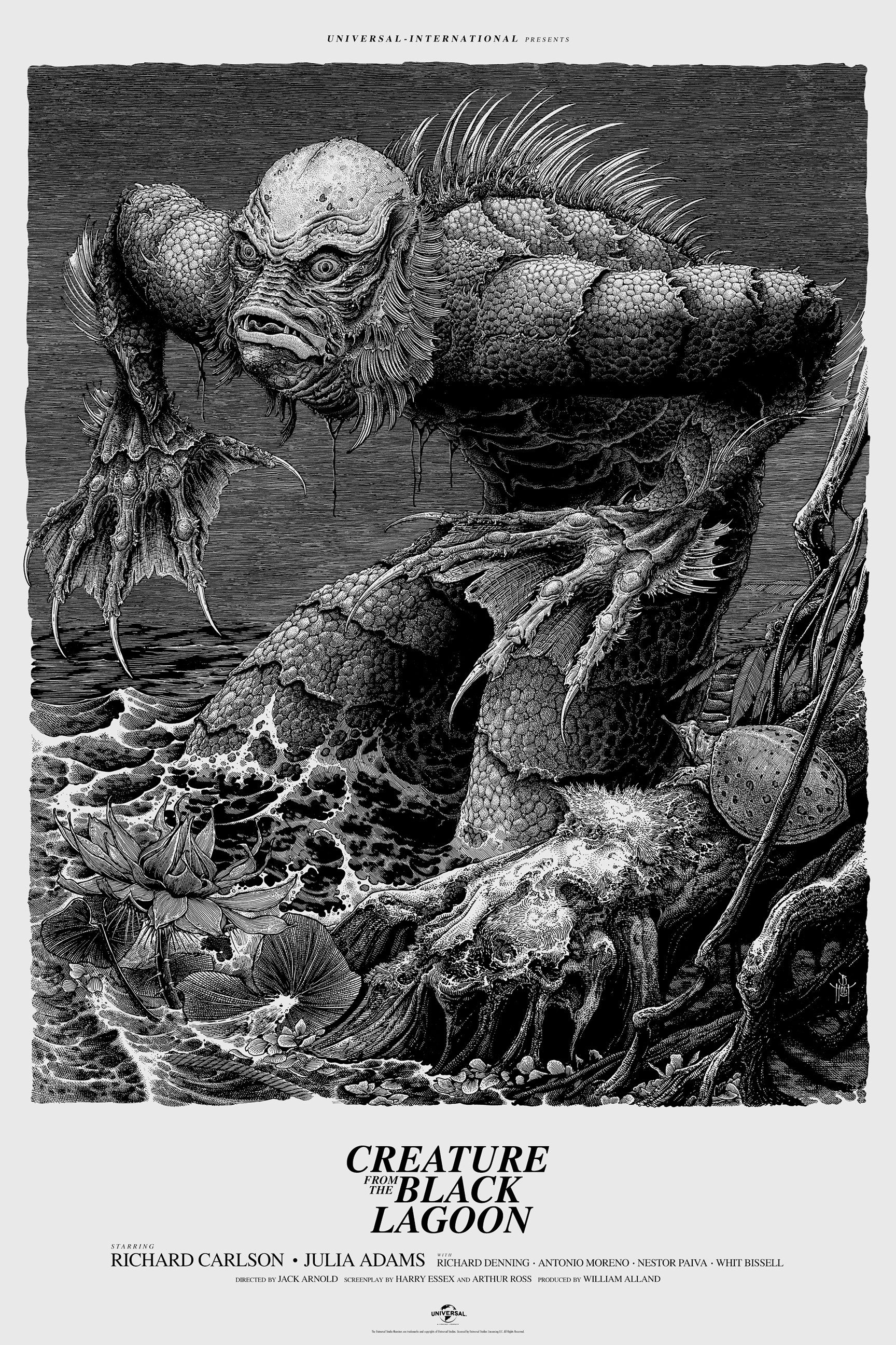 Creature from the Black Lagoon Classic Horror Movie Poster - Vintage Sci-Fi Wall Art Decor for Home Theater, Man Cave & Horror Fan Collections