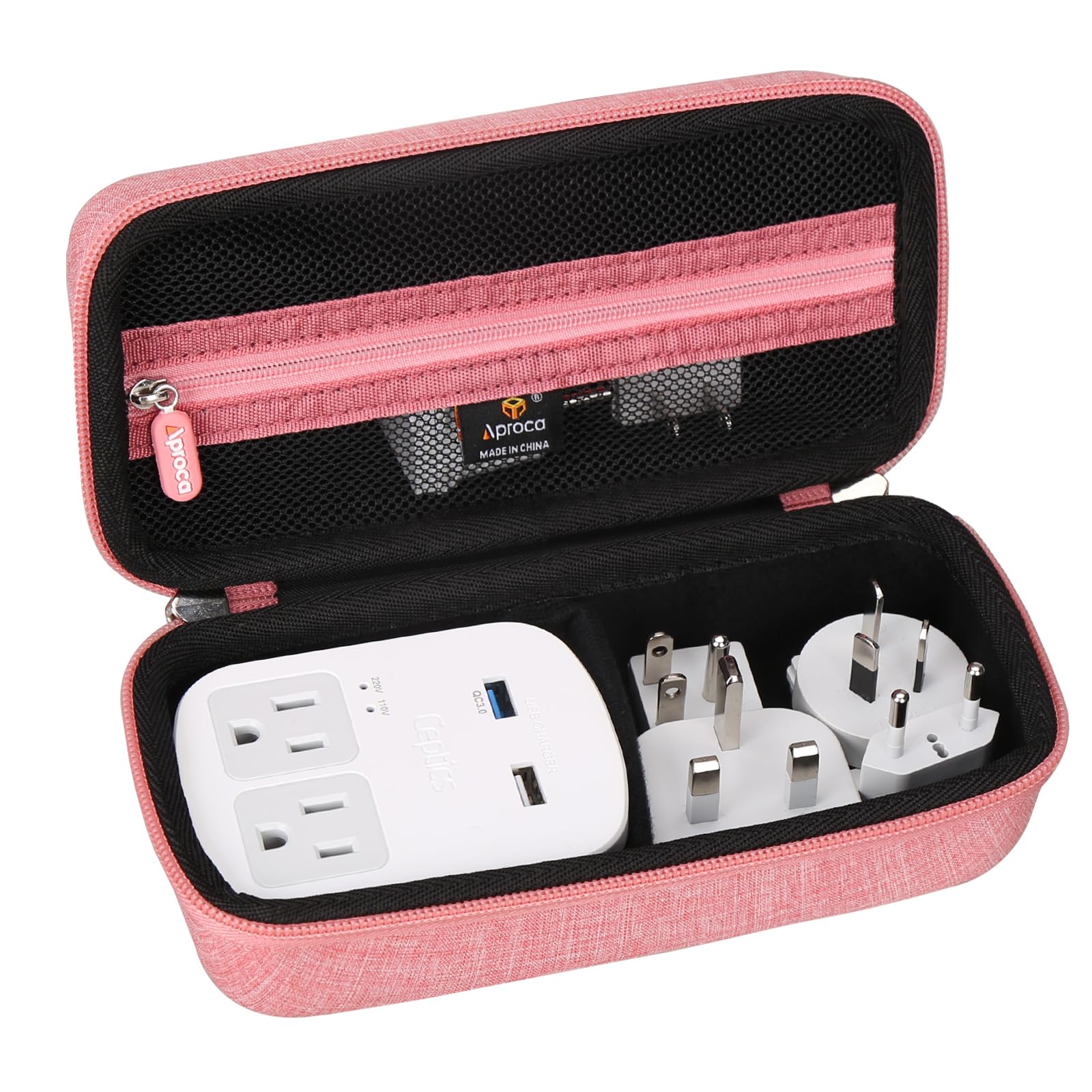 Aproca Red Hard Travel Storage Protective Case for Ceptics World Travel Adapter Kit - Durable Organizer for International Trips, Business Travel & Electronics Accessories
