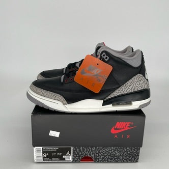 Original Air Jordan 3 Retro 'Black Cement' Men's Basketball Shoes Size 9.5 (DN3707-010) - Classic Sneakers for Streetwear, Casual & Basketball Performance