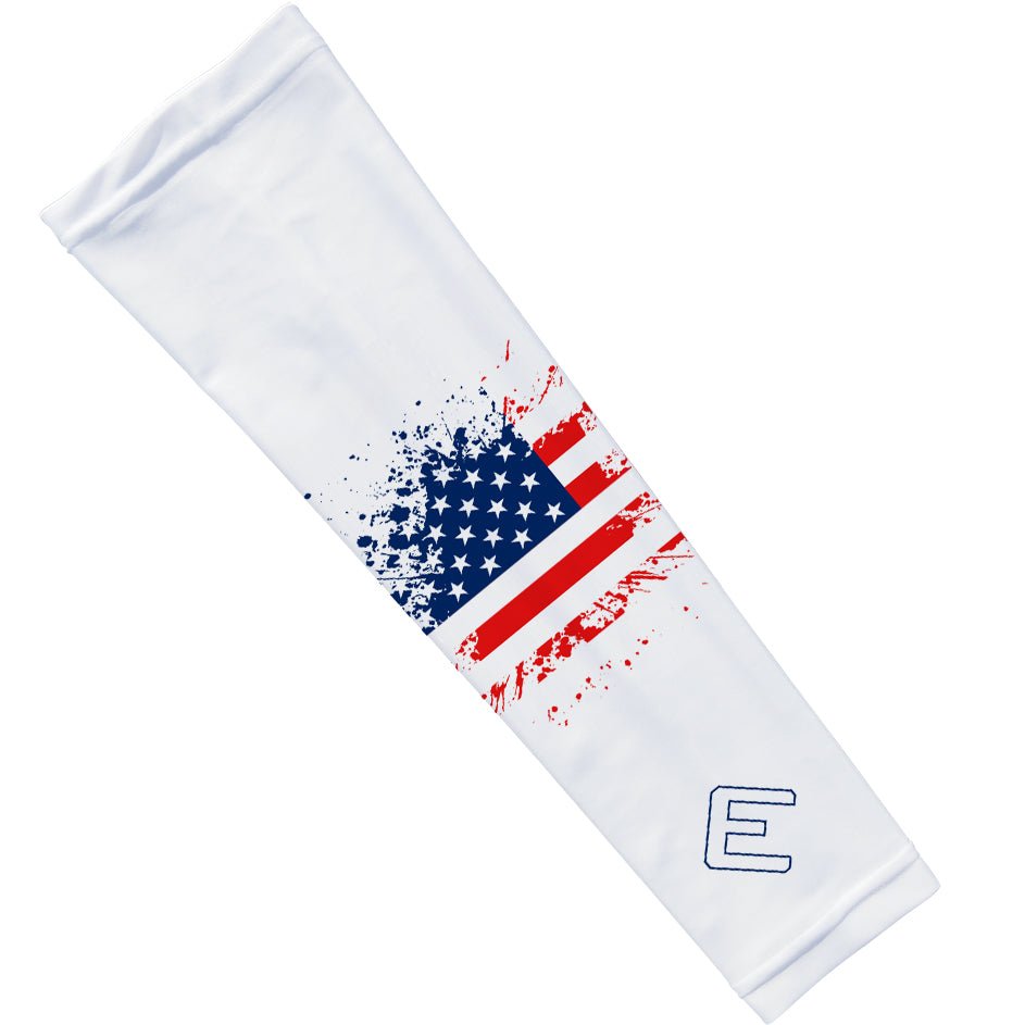 USA Splattered Arm Sleeves - UV Protection & Compression for Sports, Basketball, Running & Outdoor Activities