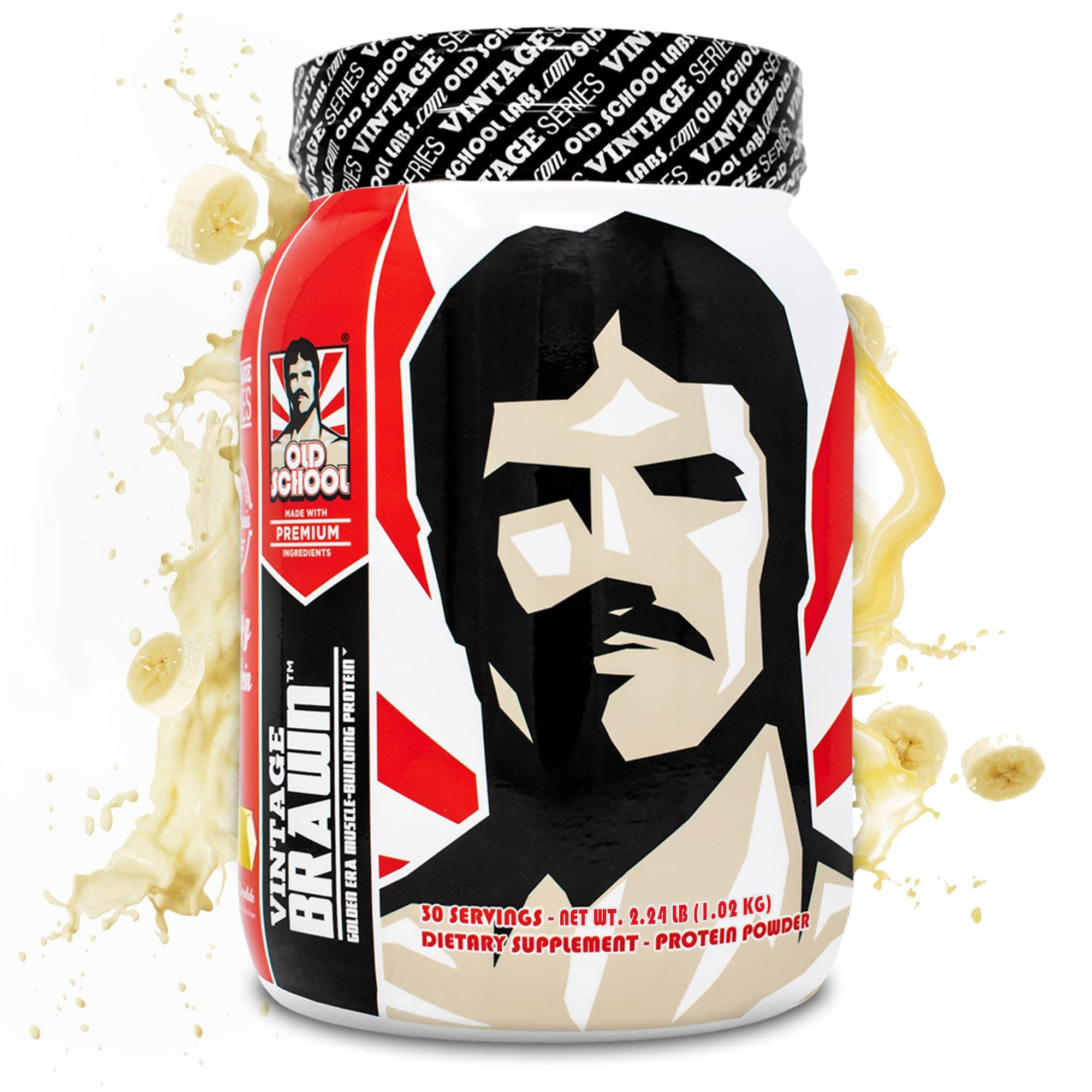 Vintage Brawn – Premium Muscle-Building Protein Powder Isolate for Men & Women – Post-Workout Recovery & Anytime Nutrition – Egg, Milk & Beef Protein Sources – Delicious Banana Milkshake Flavor – 30 Servings – Ideal for Gym, Home Workouts & Active Lifestyle