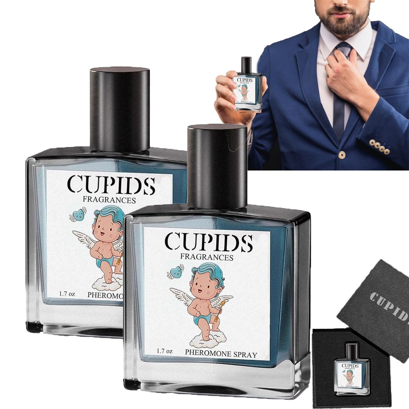 **Cupid Pheromone Cologne for Men - Hypnotic & Attractive Fragrance with Long-Lasting Scent (2-Pack) - Perfect for Dates, Parties & Special Occasions**