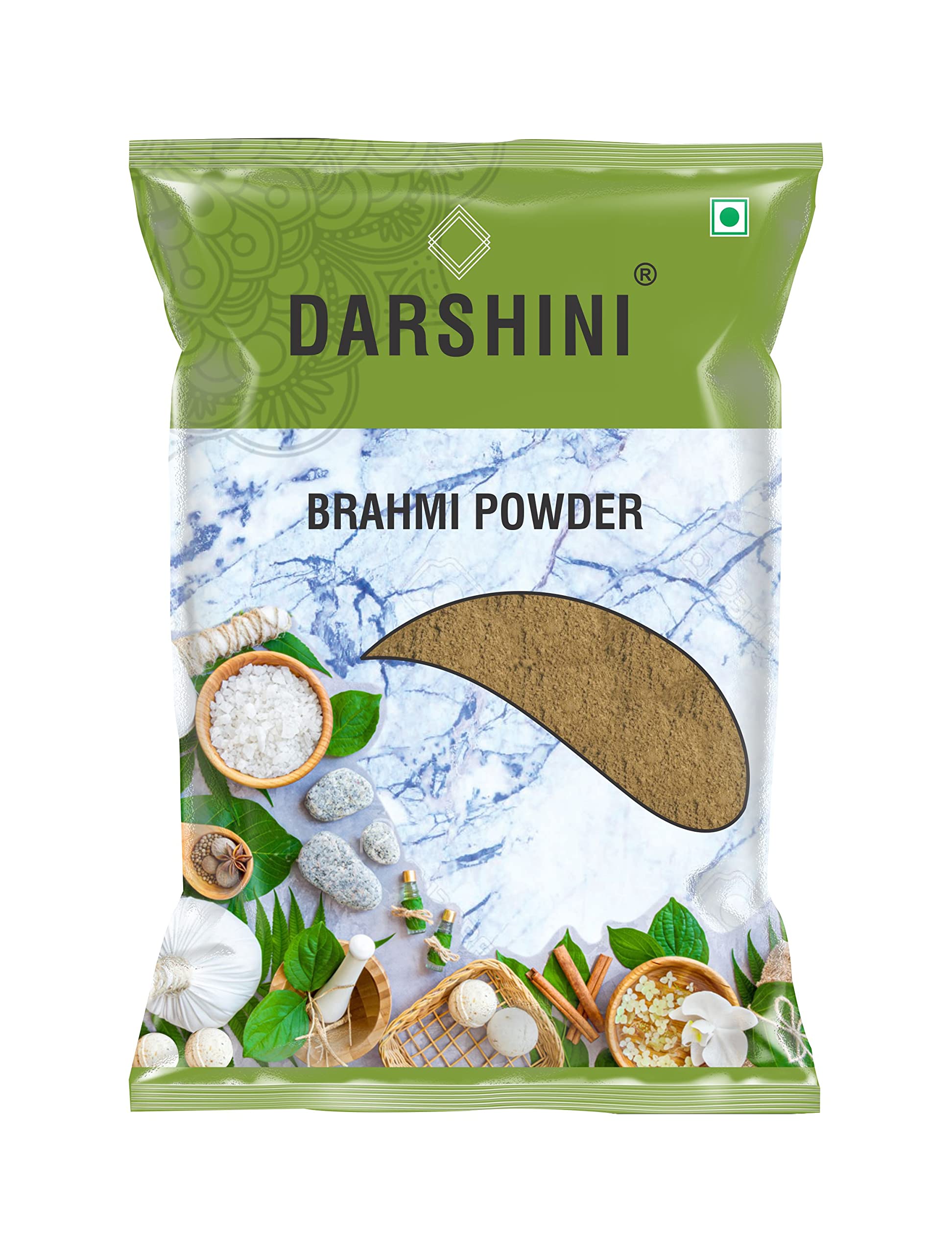 Darshini Brahmi Powder (Bacopa Monnieri Powder) 200g - Natural Hair Cleanser & Skin Care Supplement for Healthy Hair Growth & Glowing Skin - Perfect for Ayurvedic Beauty Routines & Holistic Wellness