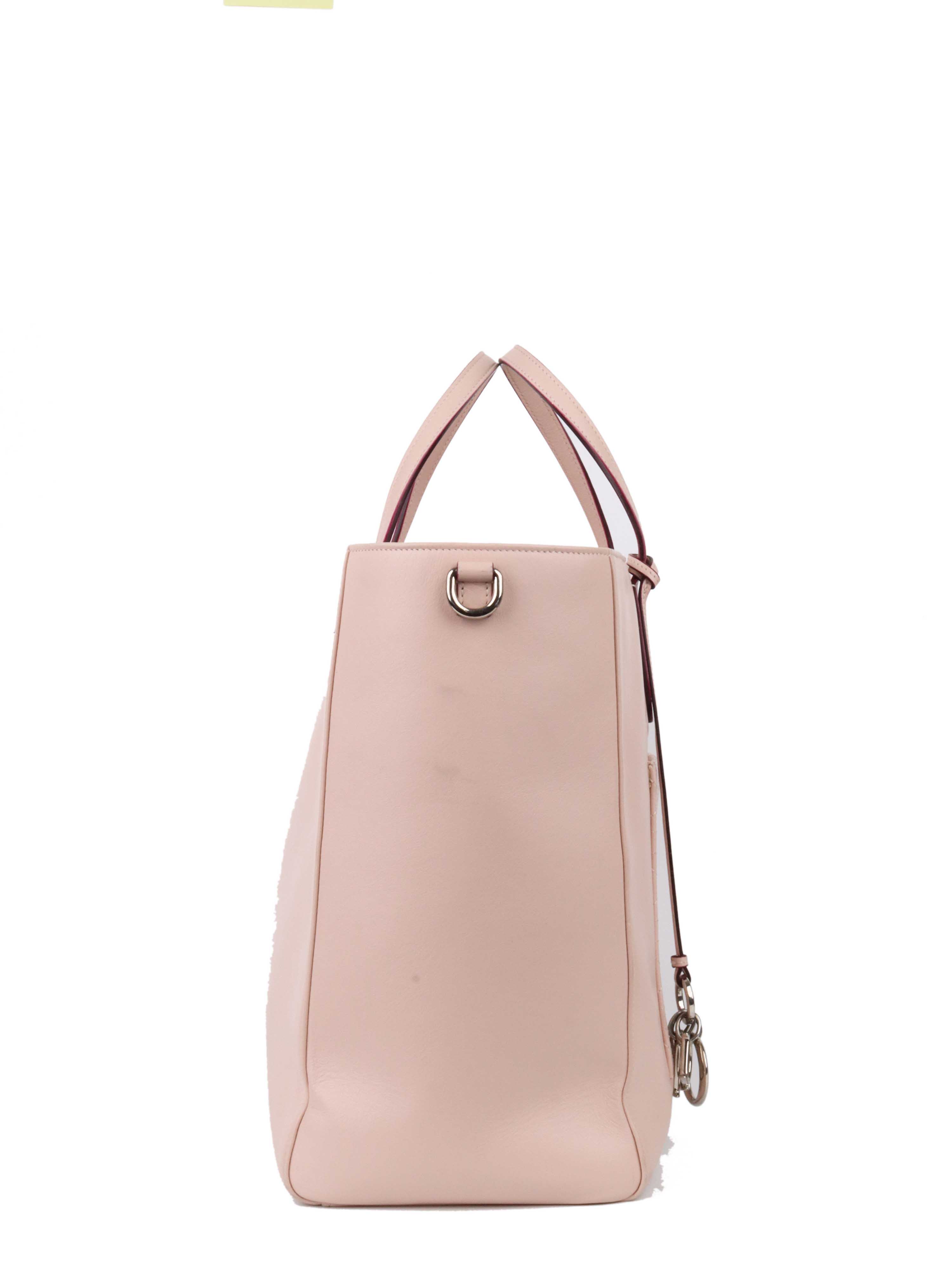 Dior Pink Leather Diaper Tote Bag - Stylish & Spacious Designer Baby Bag for Moms, Perfect for Travel, Shopping & Everyday Use