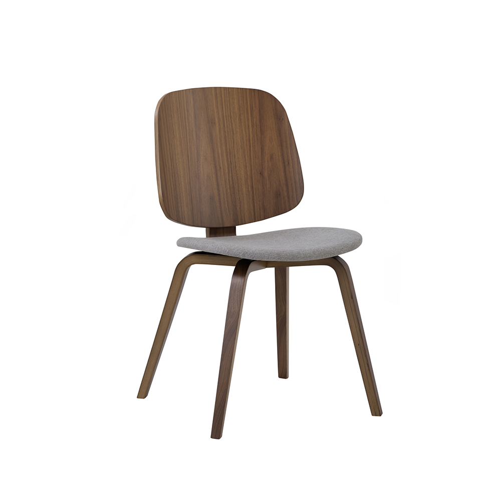 Modern Oved Dining Chair - Sturdy Wooden Kitchen Chair with Upholstered Seat - Perfect for Dining Room, Kitchen, Breakfast Nook & Home Office