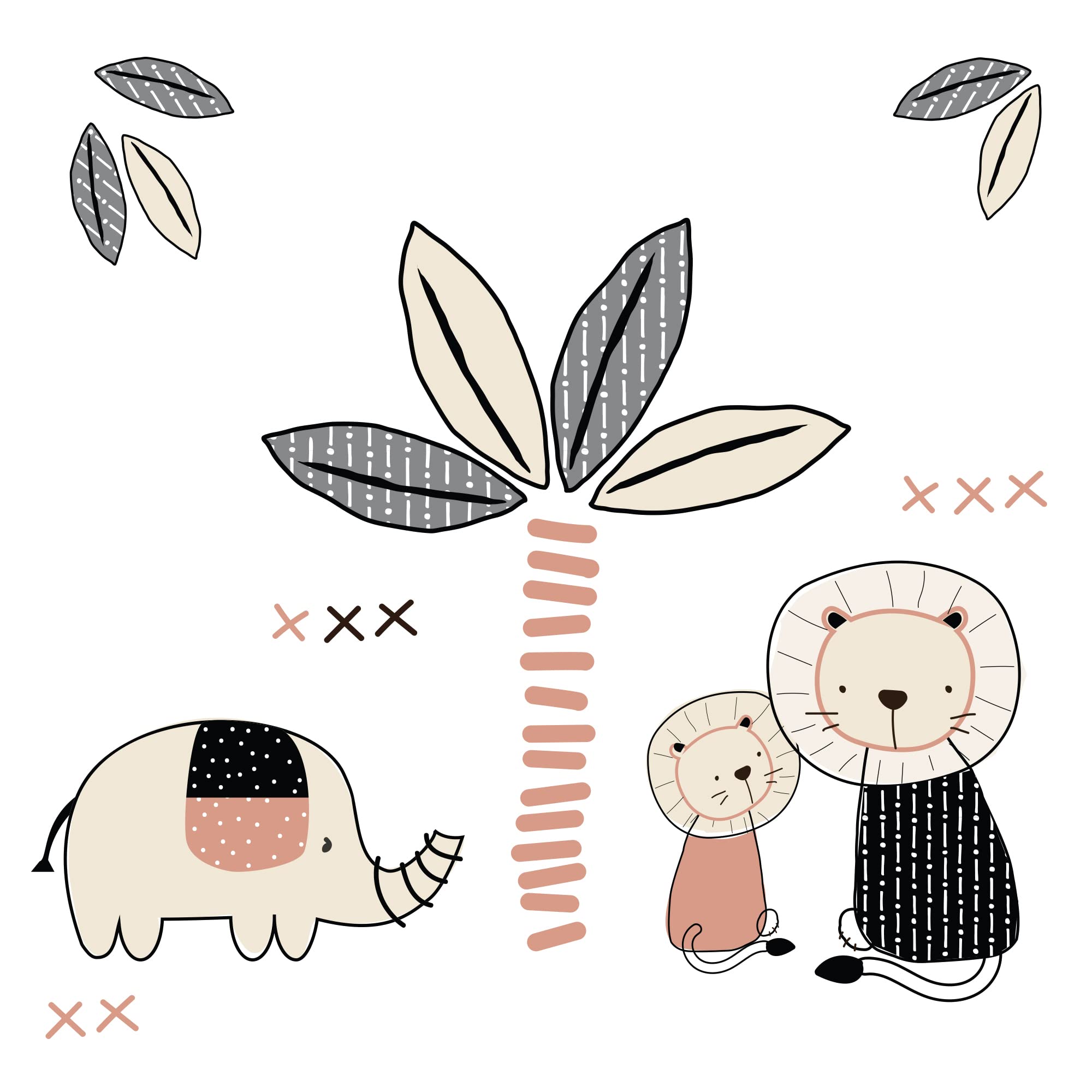 Lambs & Ivy Patchwork Jungle 4-Piece Crib Bedding Set | Soft Baby Nursery Bedding with Vibrant Animal Prints | Perfect for Jungle-Themed Nurseries & Baby Showers (Multicolor, 718004V)