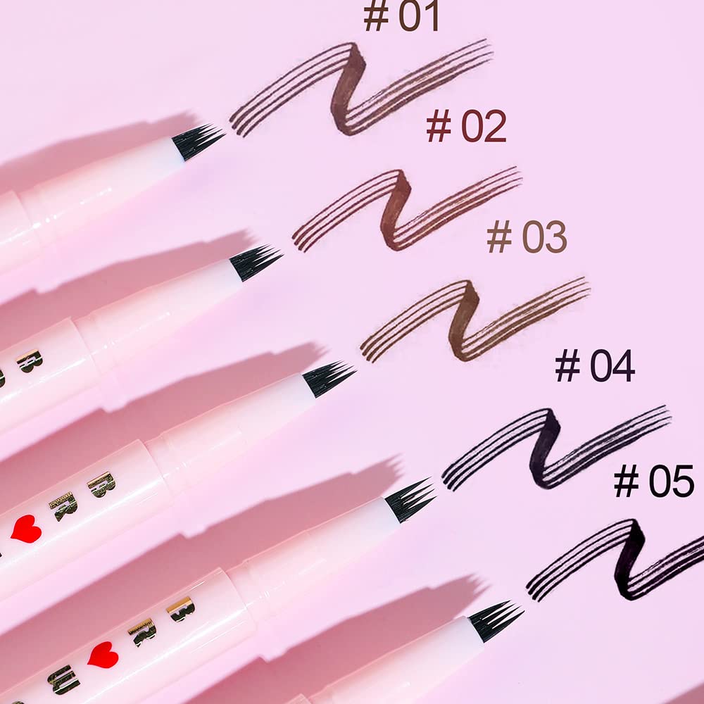 Micro 4-Point Eyebrow Pen - Ultra-Fine Waterproof & Long-Lasting - Natural Look for Daily Makeup