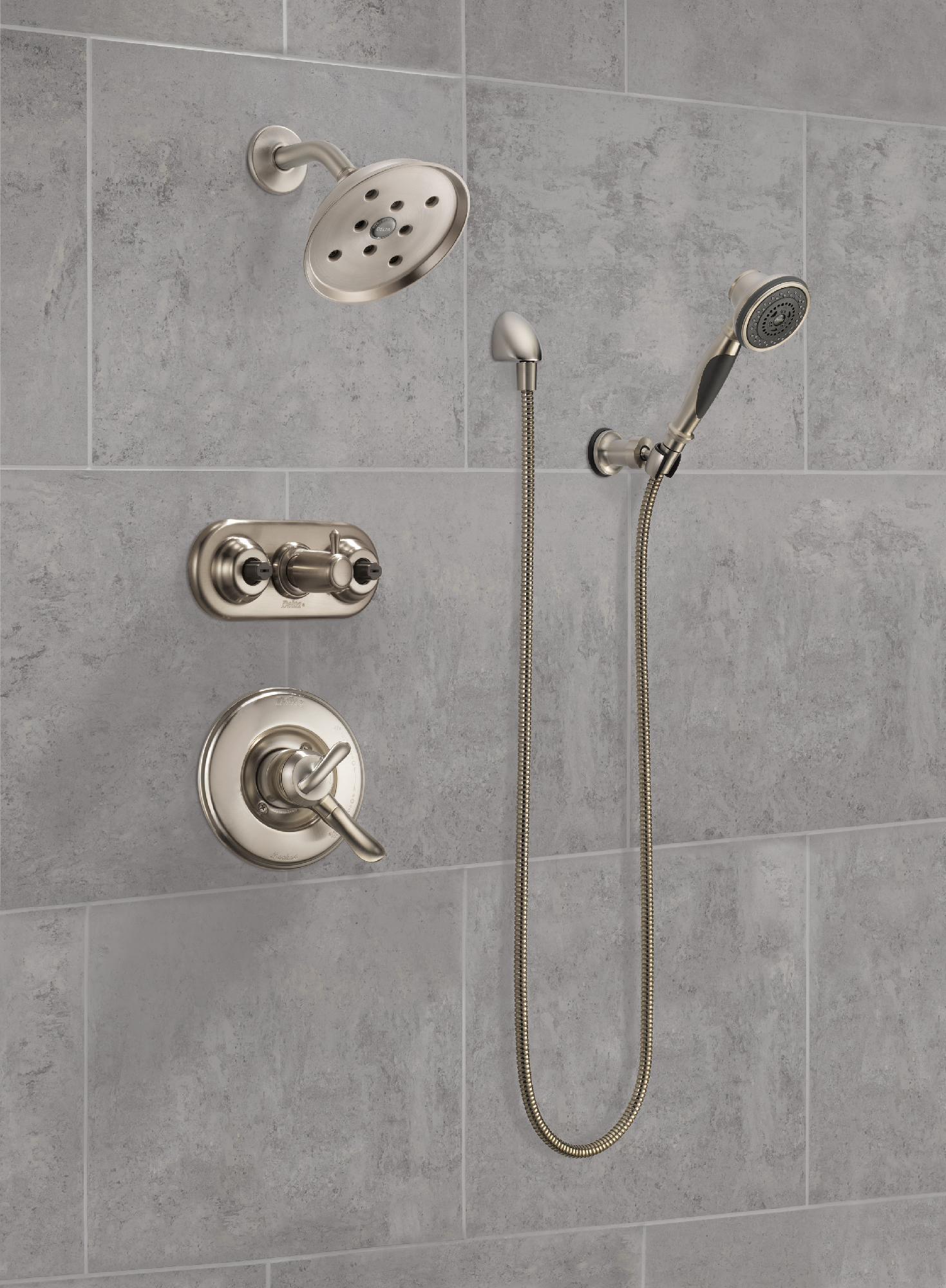 Delta 55021 SS Adjustable 3-Setting Wall Mount Hand Shower - Stainless Steel Finish for Bathroom, Spa & Pet Washing