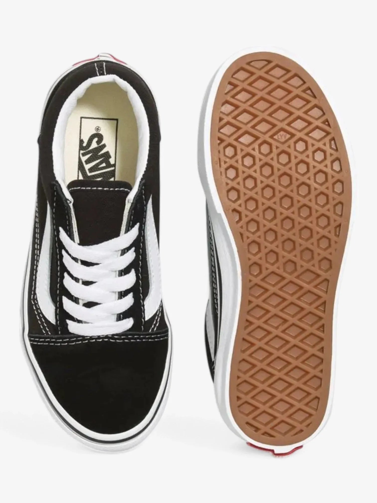 Vans Kids Old Skool Black Sneakers - Classic Skate Shoes for Boys & Girls - Perfect for School, Skateboarding & Casual Wear