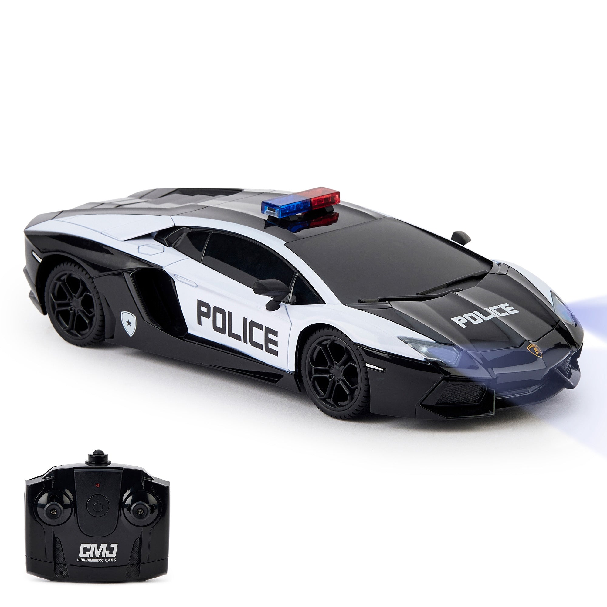 1:24 Scale Lamborghini Aventador Police RC Car - 2.4GHz Remote Control with LED Headlights - High Speed Electric Toy Car for Kids & Adults - Perfect for Indoor Racing, Outdoor Play & Collectors