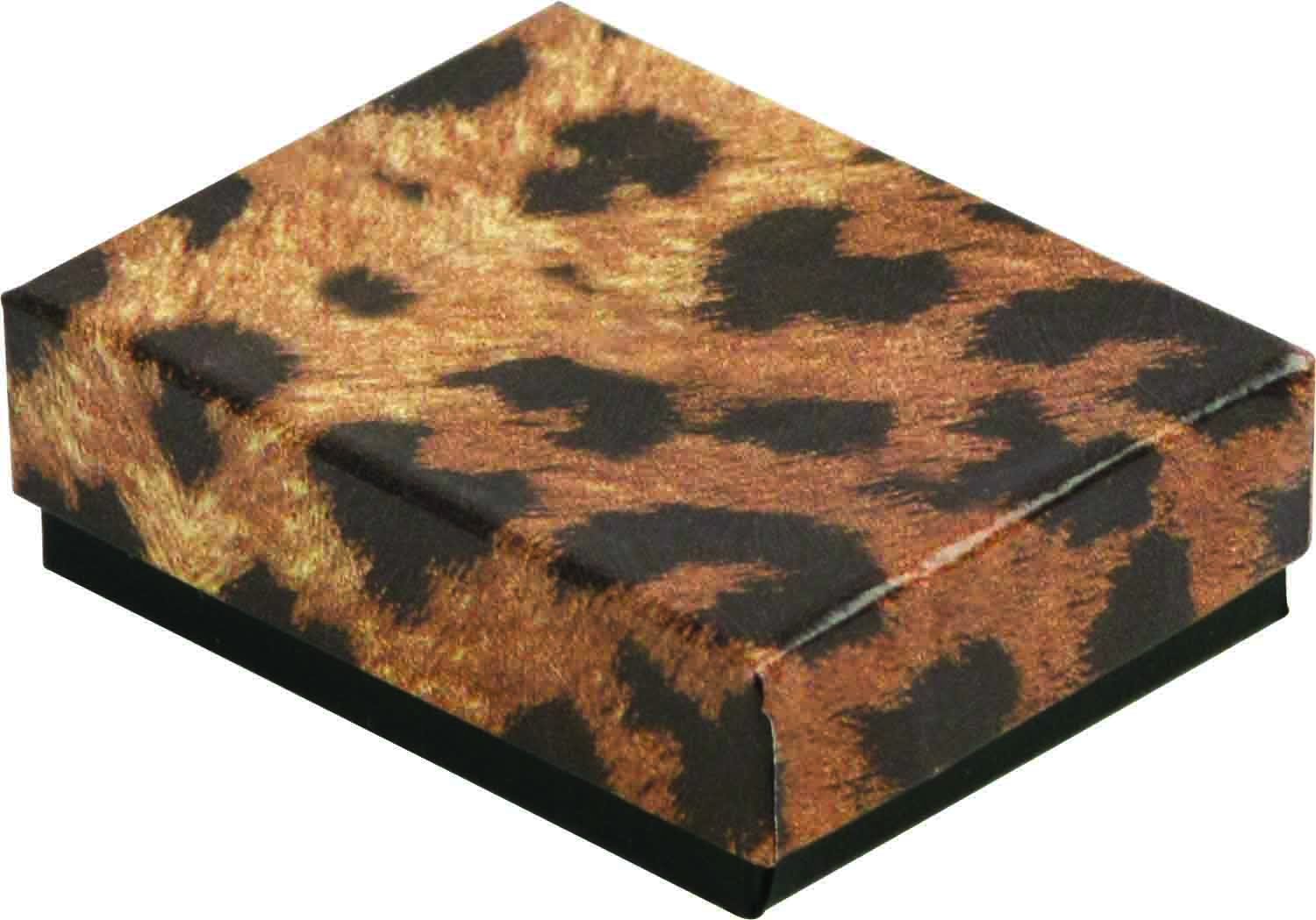 10pcs Leopard Print Jewelry Boxes 5.4x3.9x1 Inch for Earrings & Rings Storage
