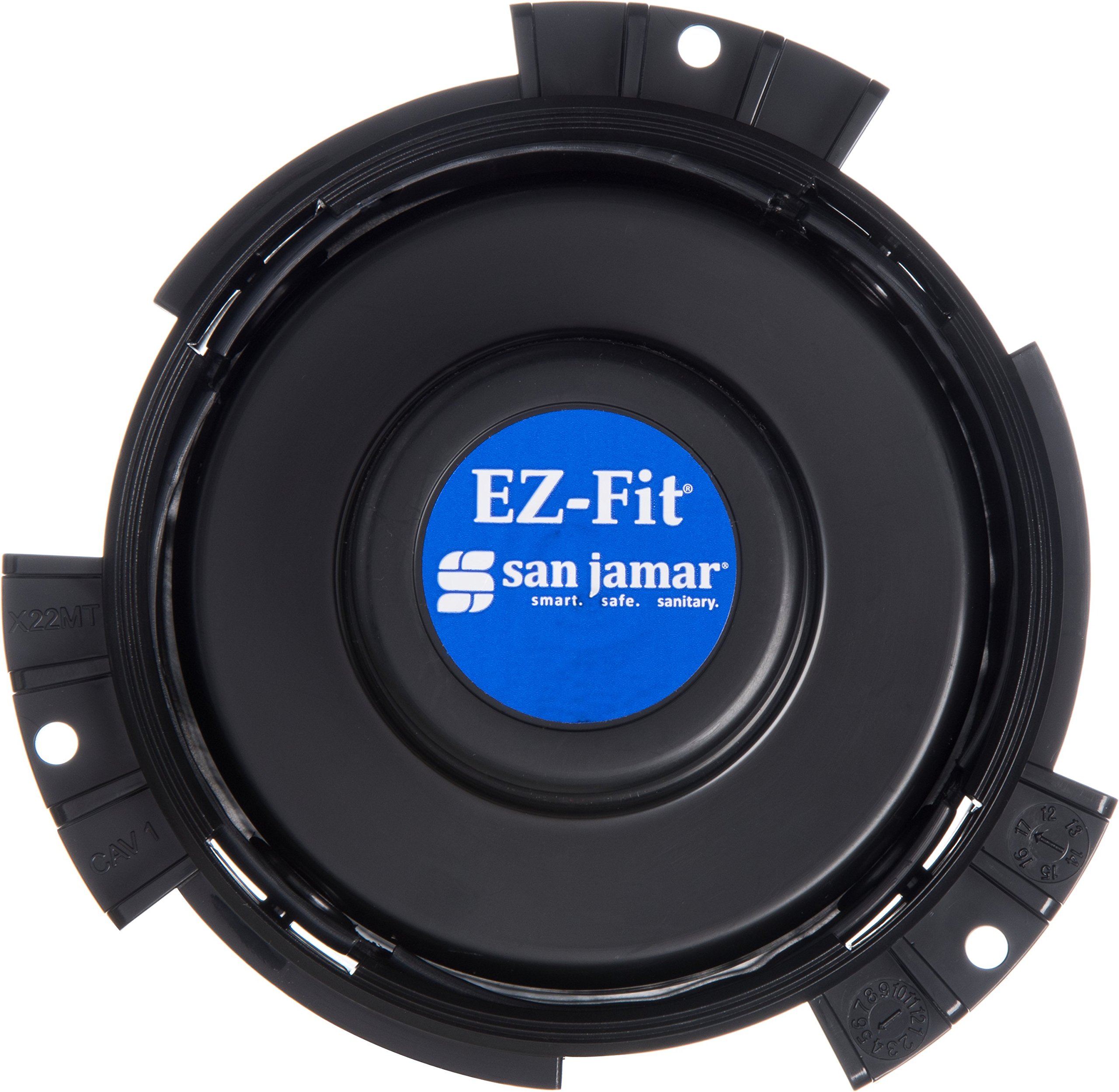 San Jamar Euro Ez-Fit Counter Cup Dispenser - Holds 6-24 Oz Cups with Interchangeable Gaskets - Durable Plastic for Restaurants, Cafeterias & Fast Food - 23.25 Inch Black - Perfect for Coffee Shops, Buffets and Convenience Stores