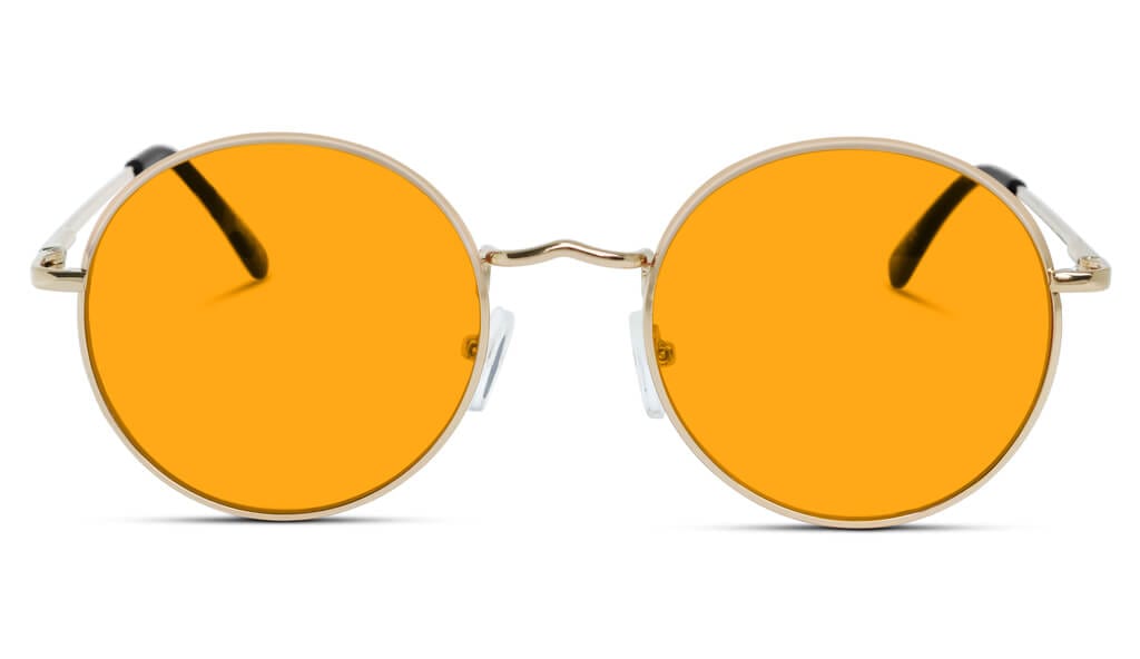 SunDown Elton Blue Light Blocking Glasses - Gold Frame Reading Glasses for Eye Strain Relief | Computer, Gaming & Nighttime Use