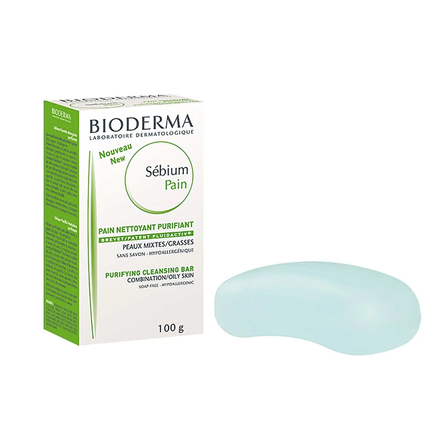 Bioderma Sebium Purifying Cleansing Bar for Oily & Combination Skin - 100g | Deep Cleansing & Oil Control | Perfect for Daily Skincare Routine & Acne-Prone Skin