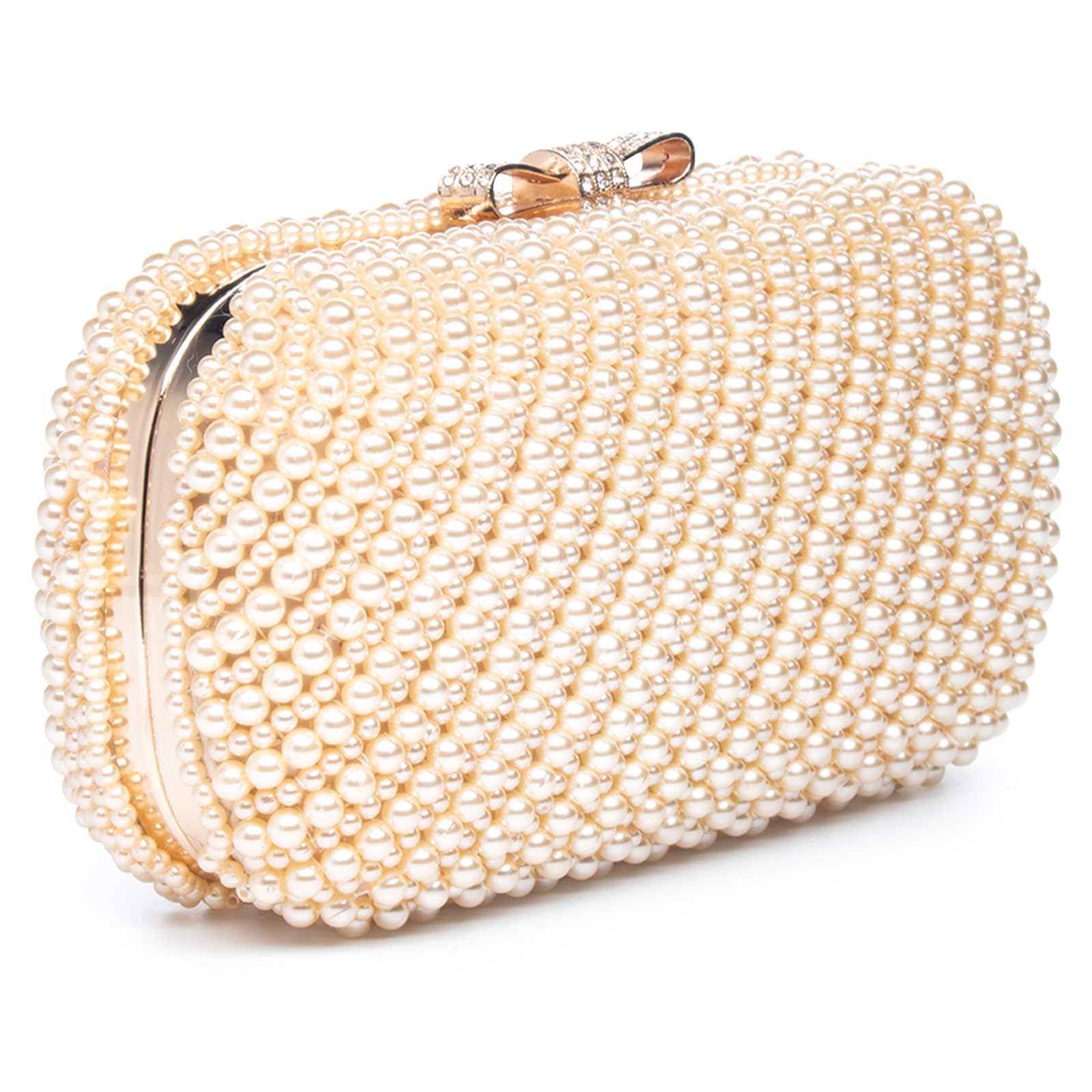 YYW Women's Pearl Clutch Purse - Elegant Beaded Evening Handbag with Chain for Wedding, Bride, Party & Special Occasions | Perfect for Prom, Cocktail Events & Formal Gatherings