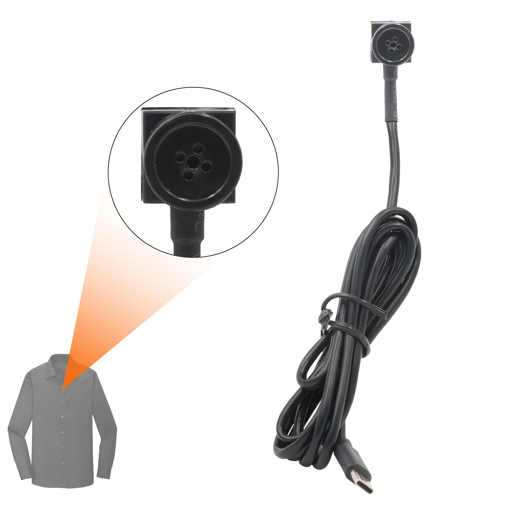 Spy Button Camera - Hidden Shirt Button Type-C Camera for Android Smartphones | Indoor & Outdoor Surveillance | Perfect for Covert Recording, Security Monitoring & Evidence Collection