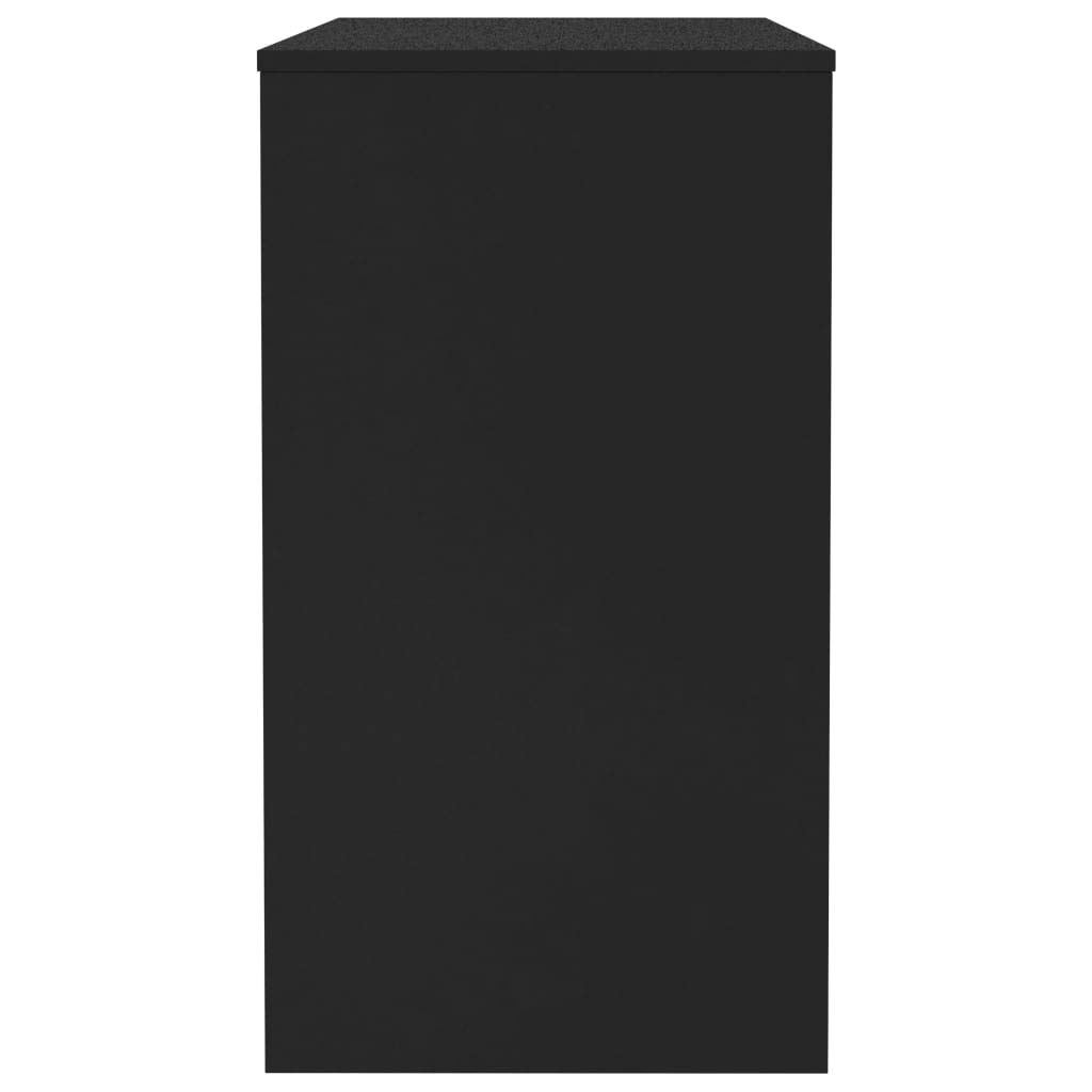 CHARMMA 35.4 Inch Computer Desk - Black Study Writing Table with Sturdy Chipboard Surface (35.4