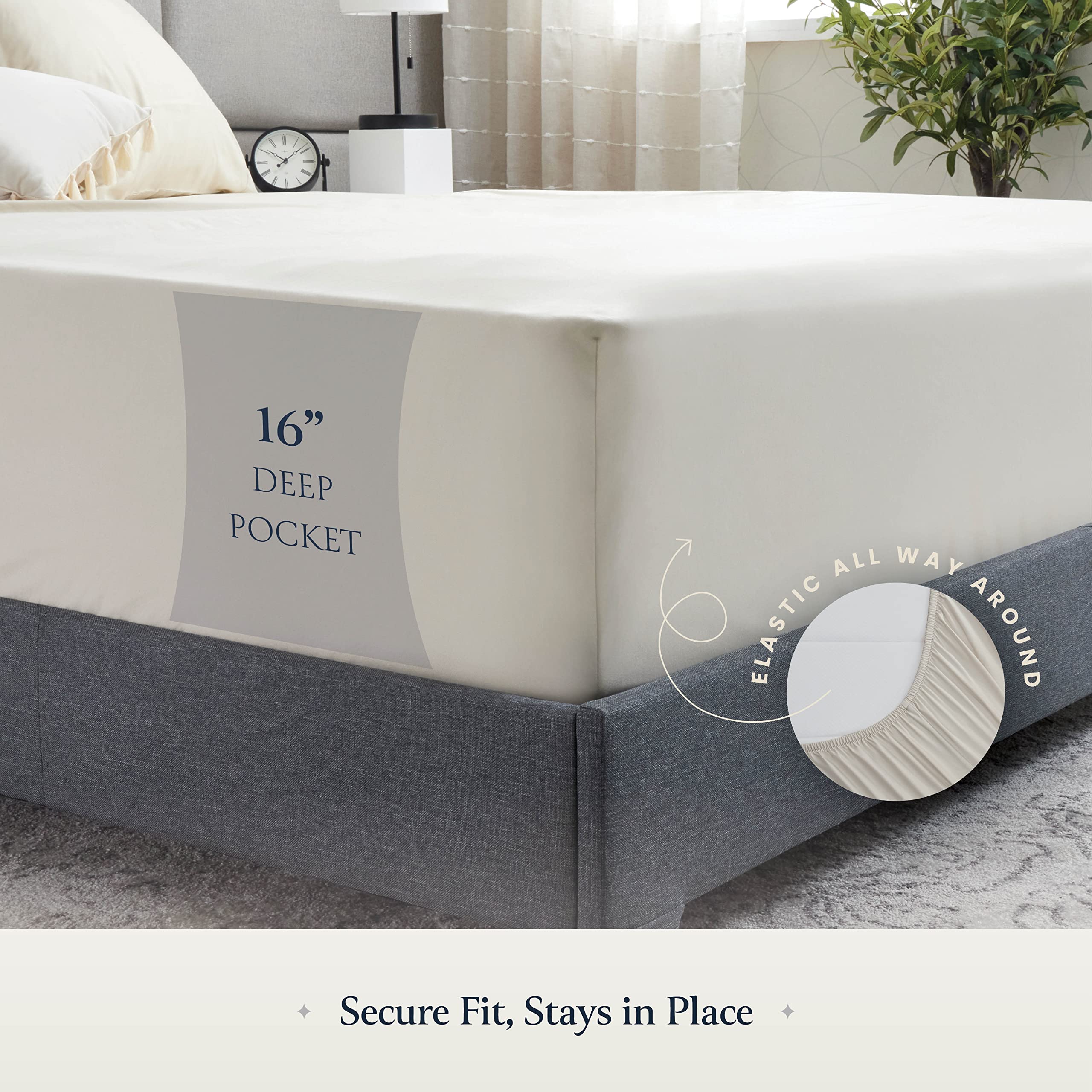 Luxury 6-Piece California King Sheet Set - Silky Soft Breathable Bedding with Deep Pocket & Elastic for Secure Fit | Wrinkle-Free Hotel Quality Sheets & Pillowcases | Perfect for Master Bedroom, Guest Room & Vacation Homes