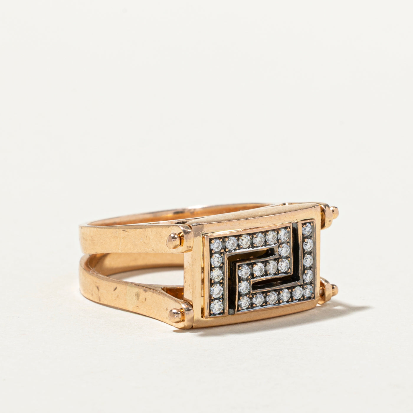 Flippable Diamond Geometric Design Ring | 0.47ctw | Size 7.5 | Elegant Wedding Band, Anniversary Gift, Everyday Jewelry for Women