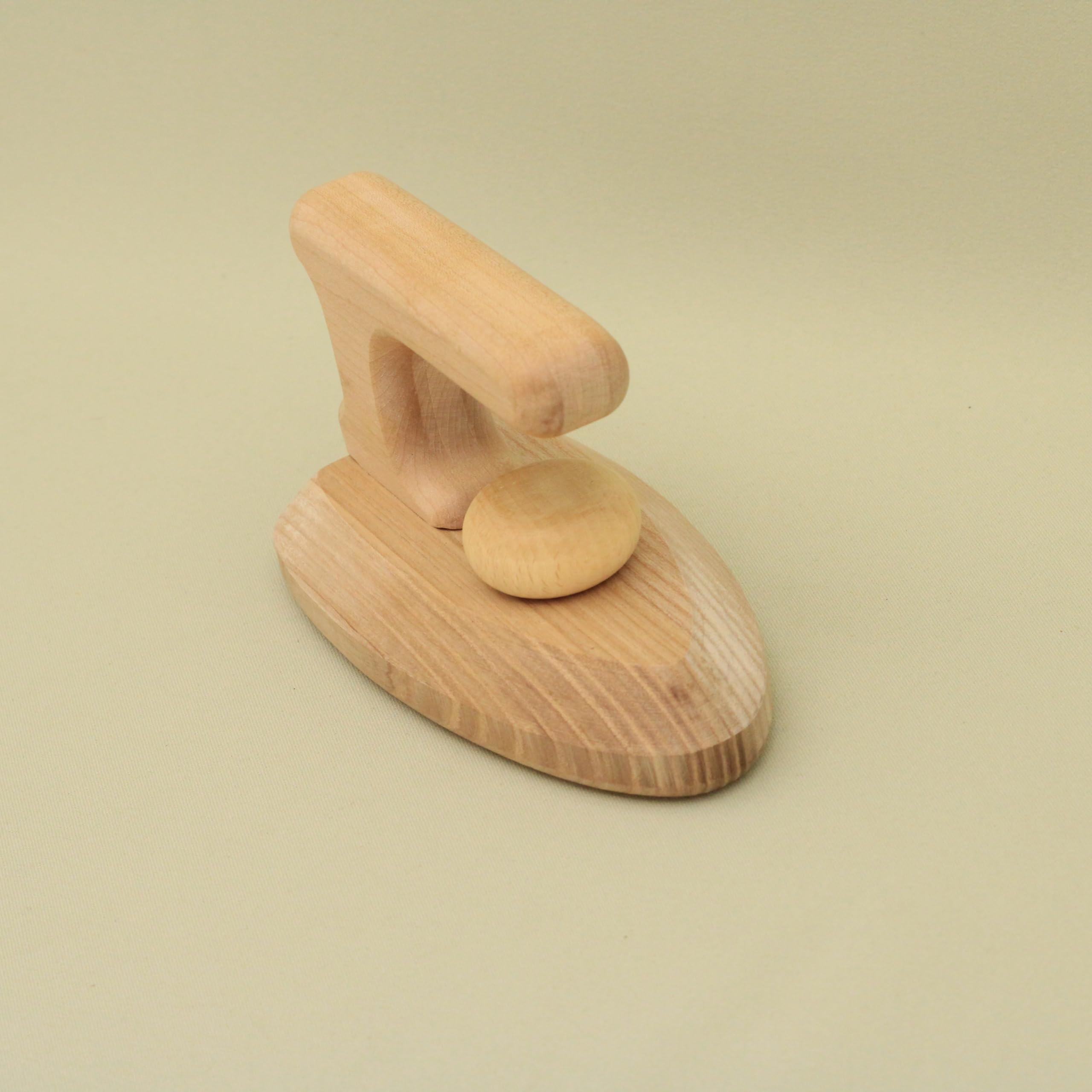 Natural Handmade Wooden Clothing Iron Toy - Montessori & Waldorf Inspired Educational Toy for Kids | Perfect Baby Gift & Pretend Play Dress-Up Accessory | Free Shipping