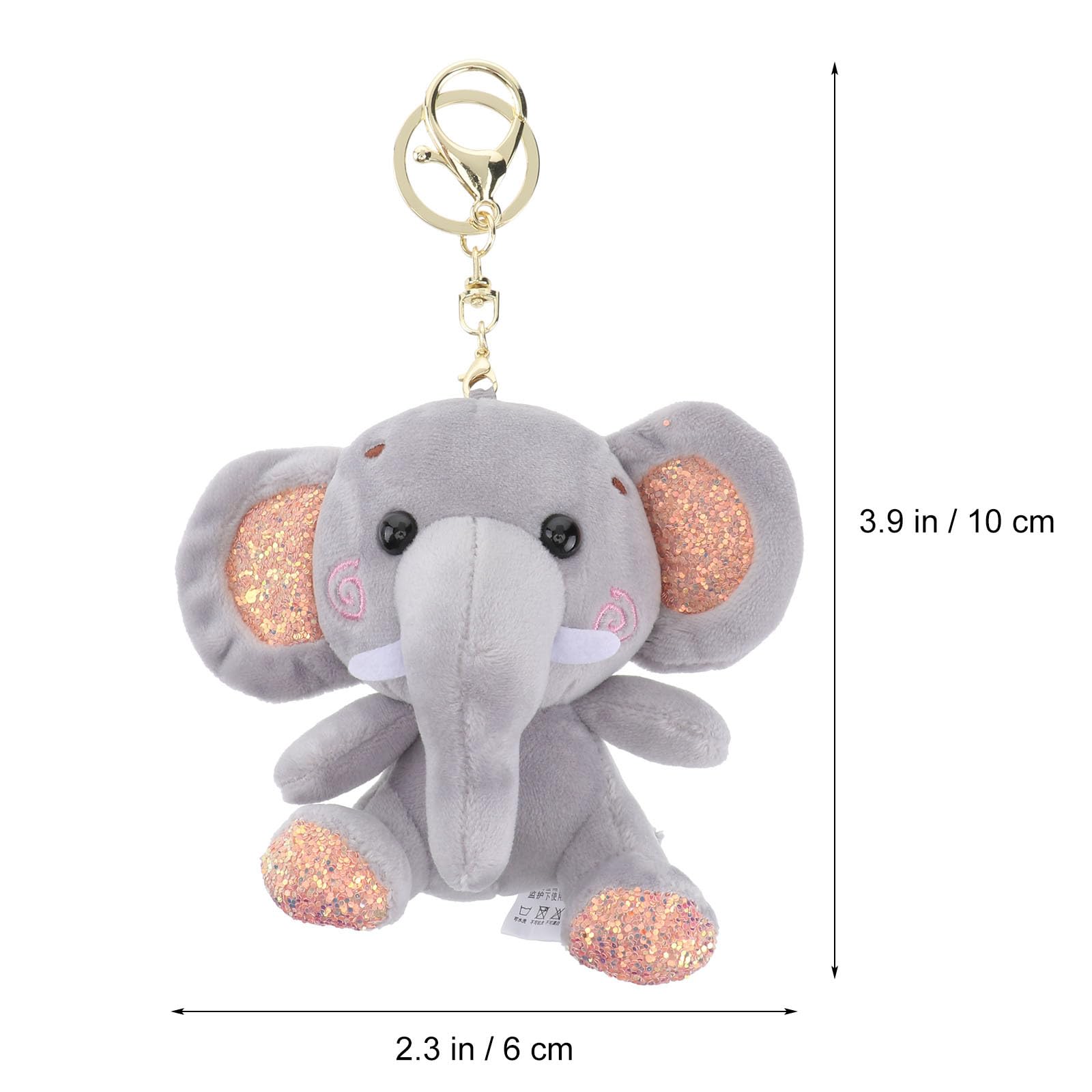 OSALADI Soft Plush Elephant Keychain - Cute Grey Elephant Keyring for Car Keys, Bags & Backpacks | Perfect Gift for Kids, Girls & Elephant Lovers | Home Decor, Party Favors & Travel Accessories