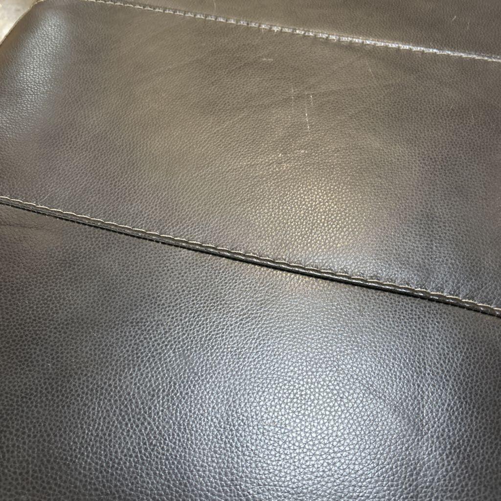 Ashley Furniture Morelos Genuine Leather Ottoman - Dark Gray, 34