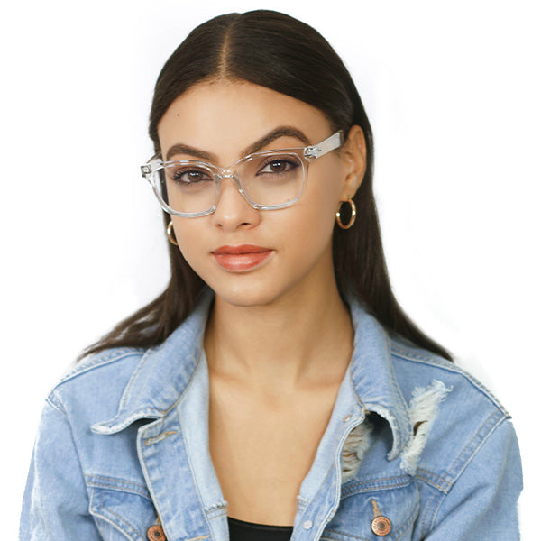 Stella Prescription Clear Glasses - Blue Light Blocking & Anti-Reflective Lenses for Computer Use, Reading & Gaming - Comfortable & Stylish Eyewear for Men & Women