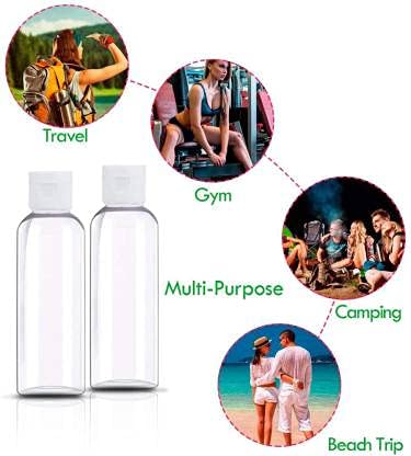10-Pack 30ml Refillable Travel-Sized Clear Plastic Squeeze Bottles with Black Flip Cap - Leakproof Cosmetic Containers for Toiletries, Shampoo, Lotion & Essential Oils - Perfect for Travel, Gym & Home Organization