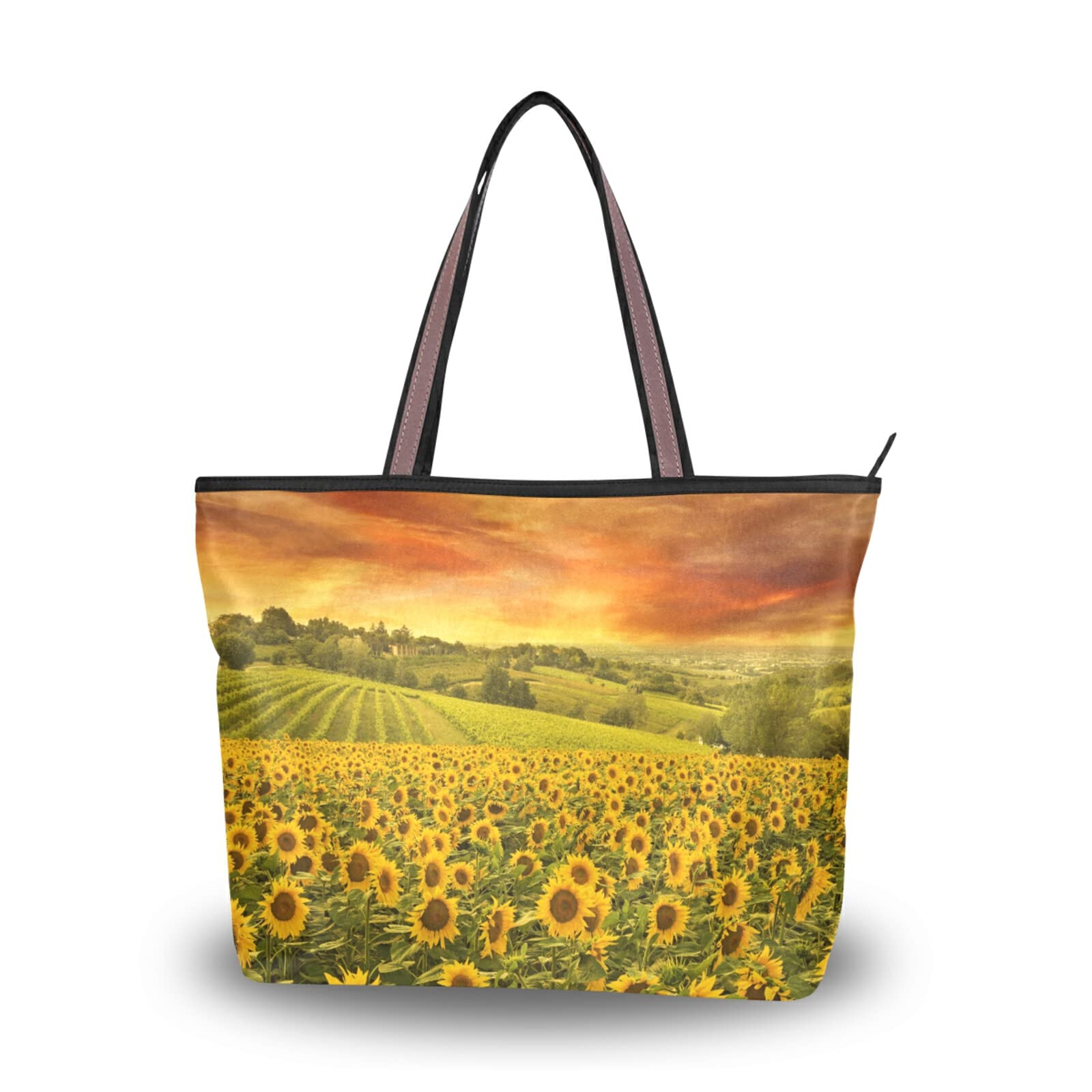 Sunflower Field Tote Bag for Women - Reusable Shoulder Bag, Beach Bag & Shopping Tote | Perfect for Travel, Grocery Shopping & Summer Outings