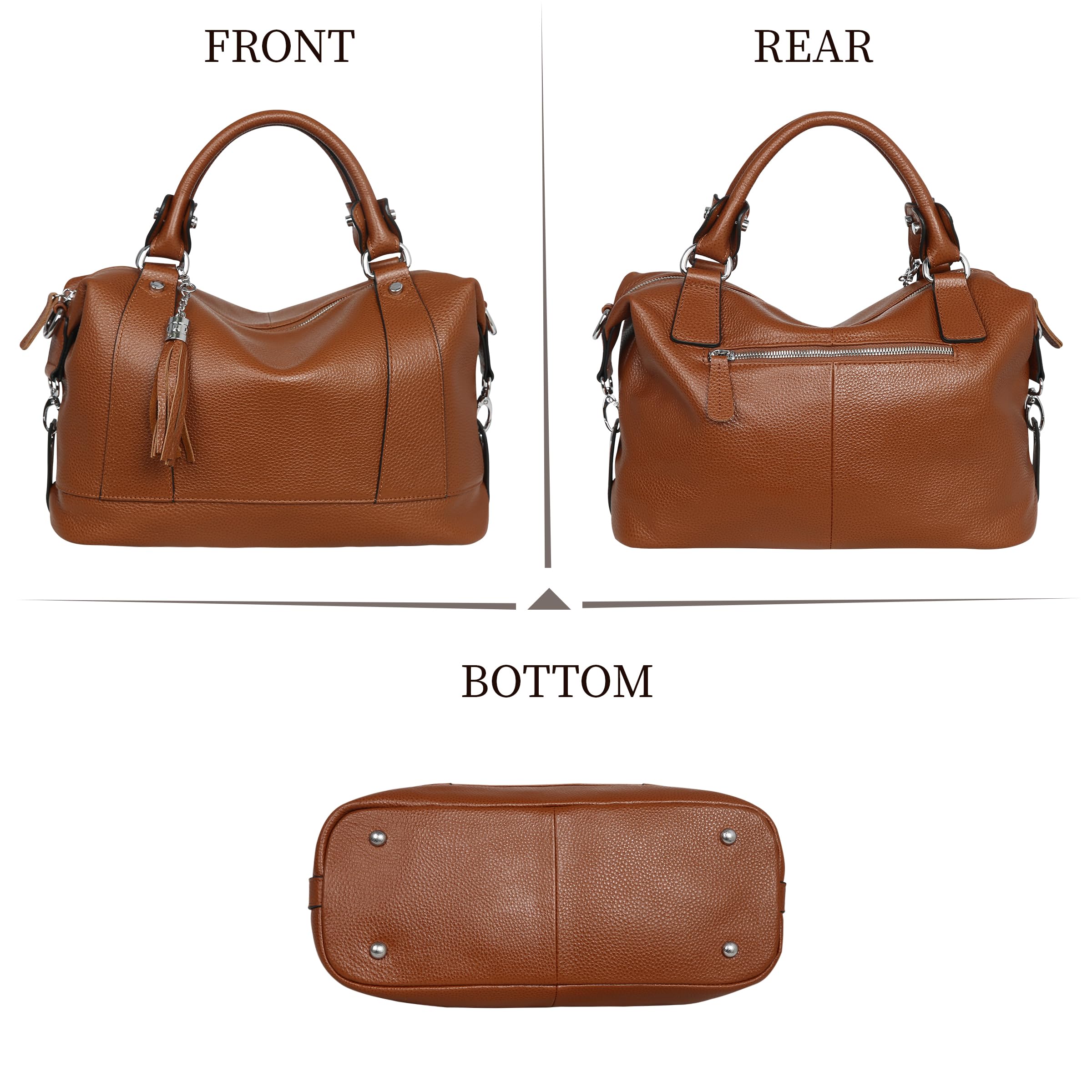 Stylish HESHE Leather Purses & Handbags for Women - Shoulder Tote, Work Bag, Hobo Purse, Crossbody Satchel & Top Handle Bag | Perfect for Office, Travel & Everyday Use