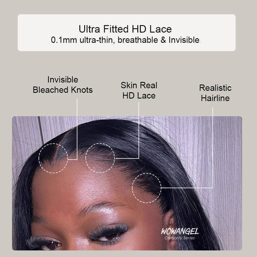 WOWANGEL 13x6 HD Lace Front Wig Straight Human Hair - Natural Skin Like Hairline - UK Shipping | Perfect for Daily Wear, Cosplay & Special Occasions
