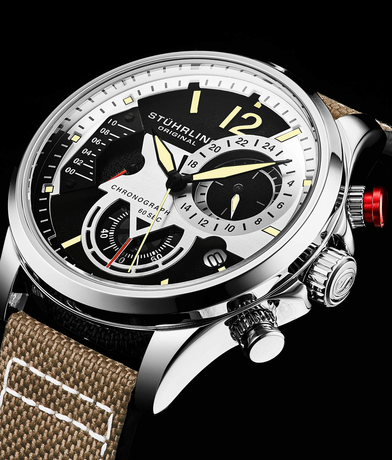 Cordura 4029 Quartz 45mm Aviator Watch - Durable Military-Grade Timepiece for Outdoor Adventures & Aviation Enthusiasts
