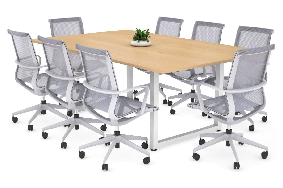 Modern Quadro Loop Legs Boardroom Table - 1800L x 1100W with Rounded Corners | Stylish Conference Table for Office Meetings & Corporate Events