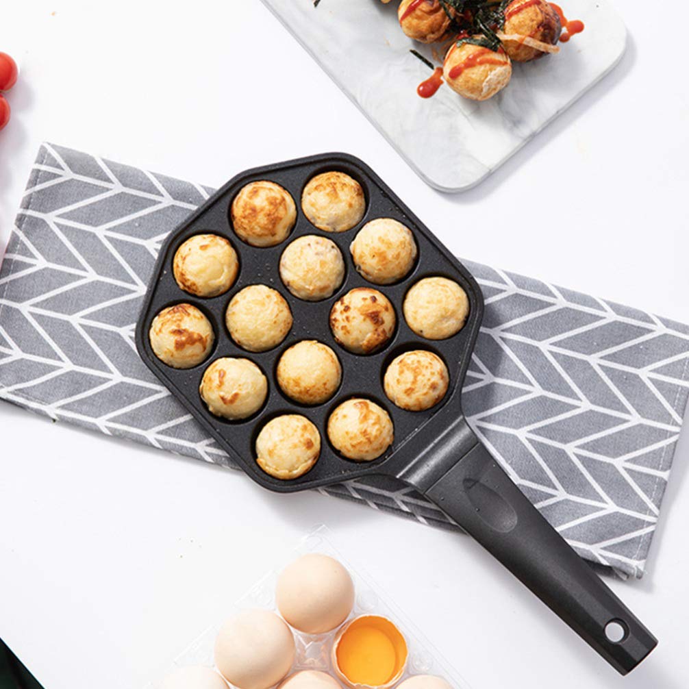 14 Hole Non-Stick Aluminum Alloy Waffle Pan - Hemoton Bakeware Tray for Cake, Meatball, Octopus & Pancakes | Perfect for Baking, Grilling & Frying | Ideal for Home Kitchen, Breakfast & Party Cooking