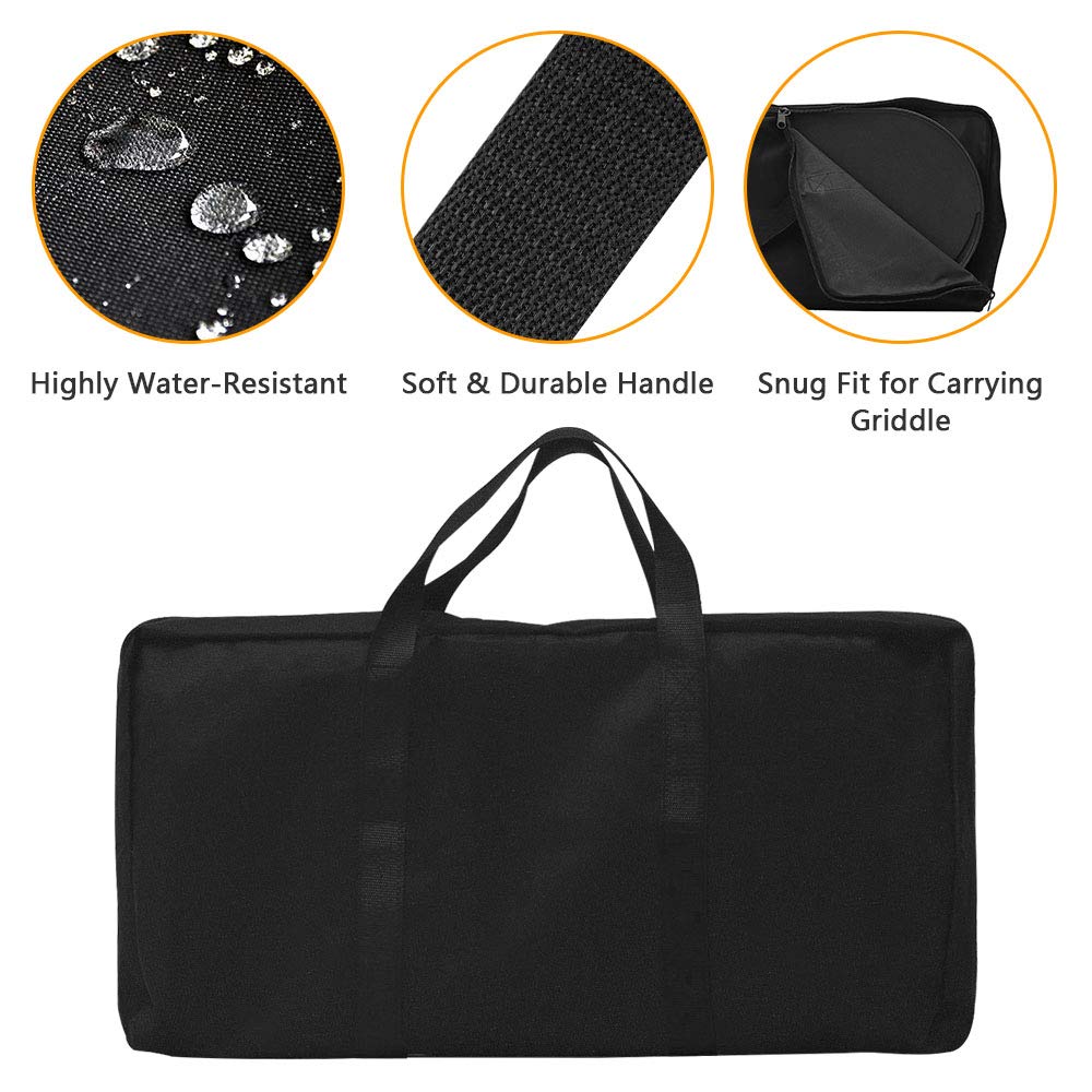 MixRBBQ Cast Iron Griddle with Carrying Bag - Compatible with Coleman RoadTrip Swaptop Grills | Nonstick Outdoor BBQ & Camping Cooking Griddle | Perfect for Backyard Grilling, Tailgating & Camping Trips