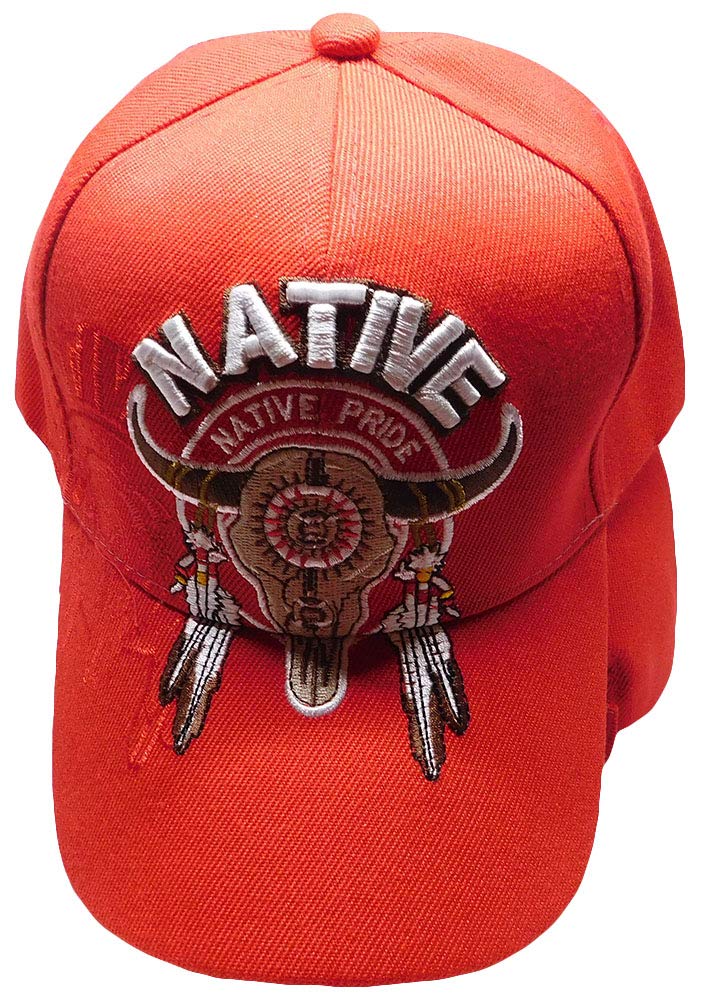 Native Pride Indian Buffalo Skull Dreamcatcher Adjustable Cap - Red Embroidered Polyester Hat for Men & Women | Perfect for Festivals, Powwows & Western Fashion